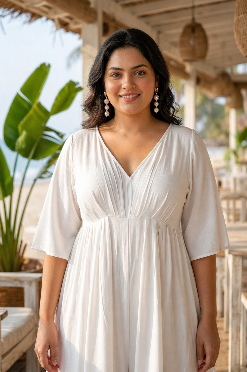 Regular White Modal Blend Romper
