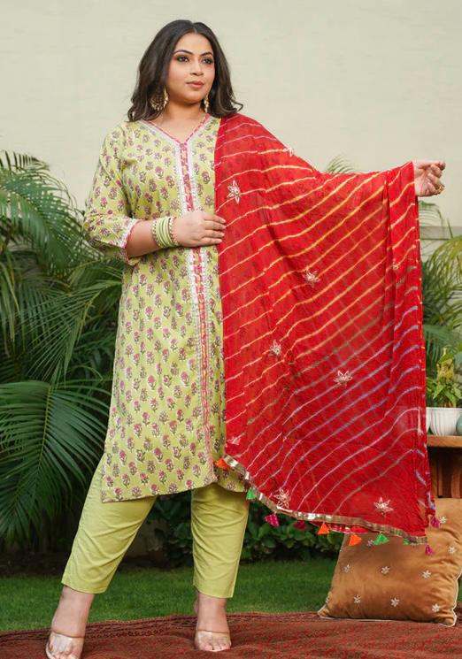 red leheriya dupatta ( Only Dupatta)