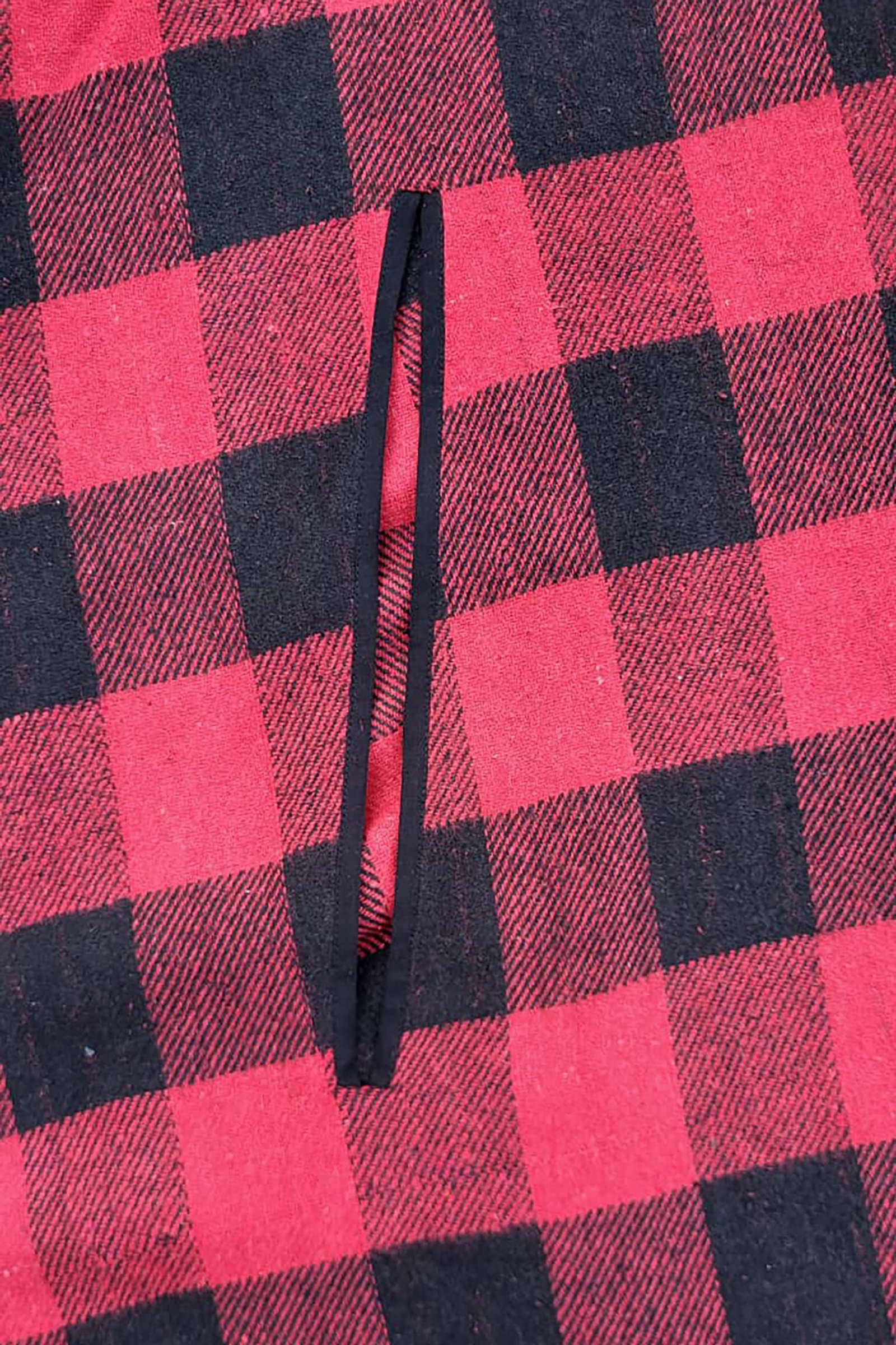 Plus Size Red Black Plaid Woolen Cape/Poncho for Women