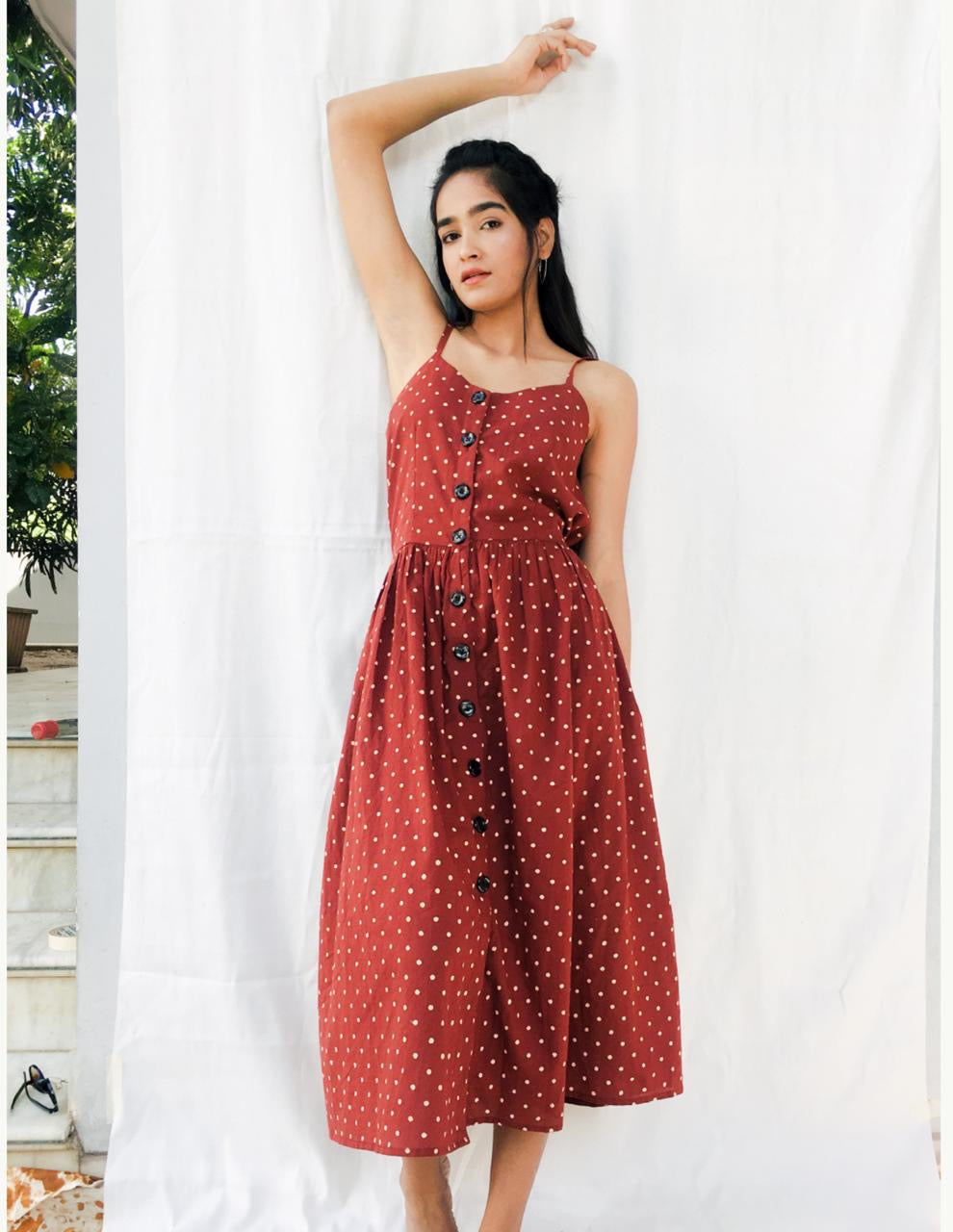 Polka Button-Down Dress