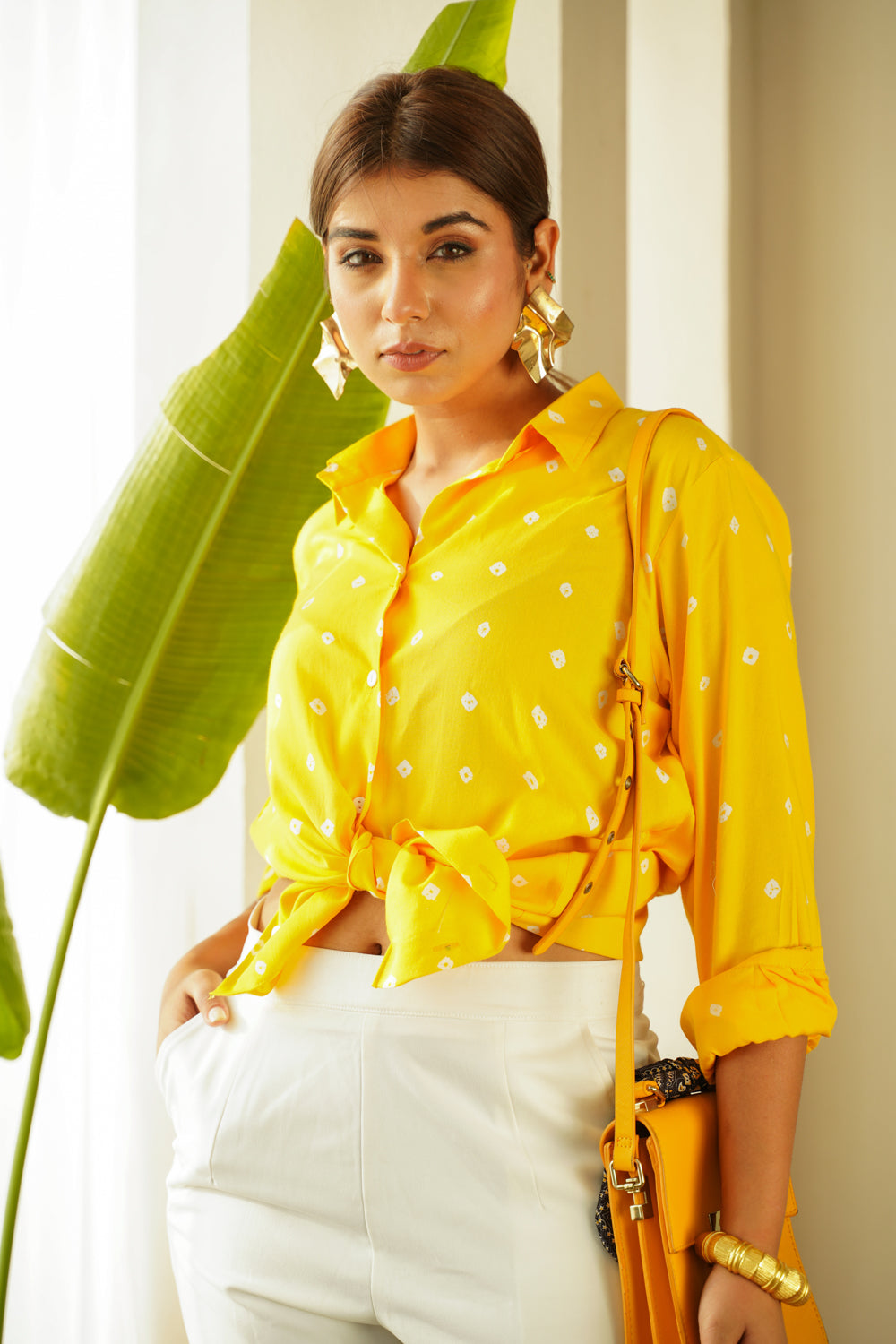 Mango Yellow Bandhani Shirt