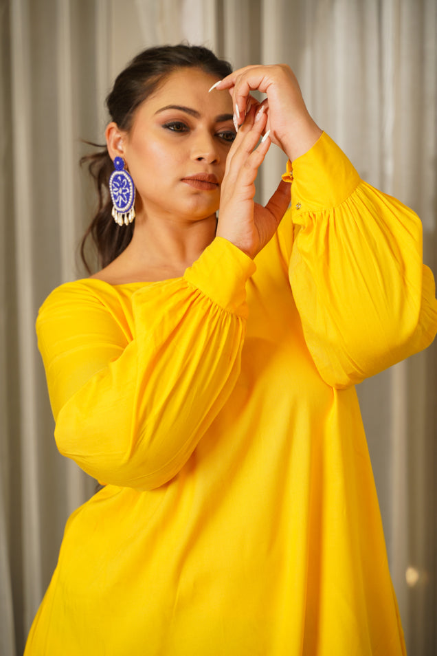 Yellow Hi-lo Dress