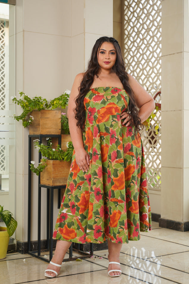 Tropical Tube Dress-Plus Size