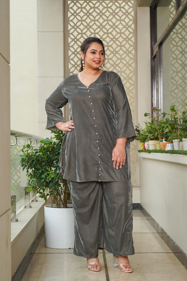 Cementia Velvet Co-Ord Set - Plus Size