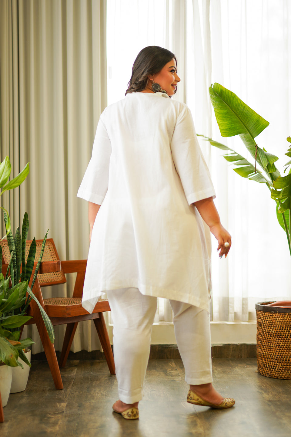 Ikigai White Cotton Co-ord Set