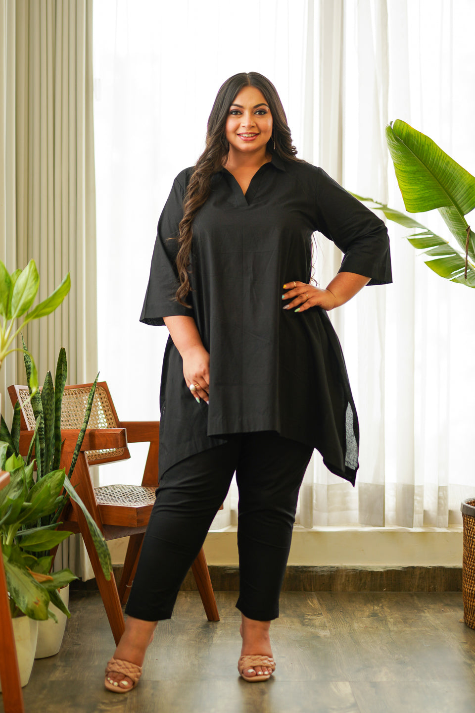 Ikigai Black Cotton Co-ord Set