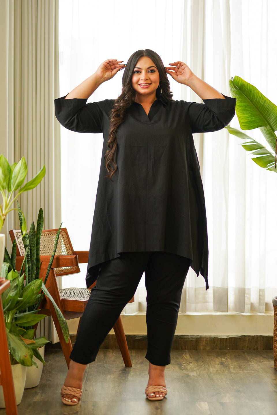 Ikigai Black Cotton Co-ord Set