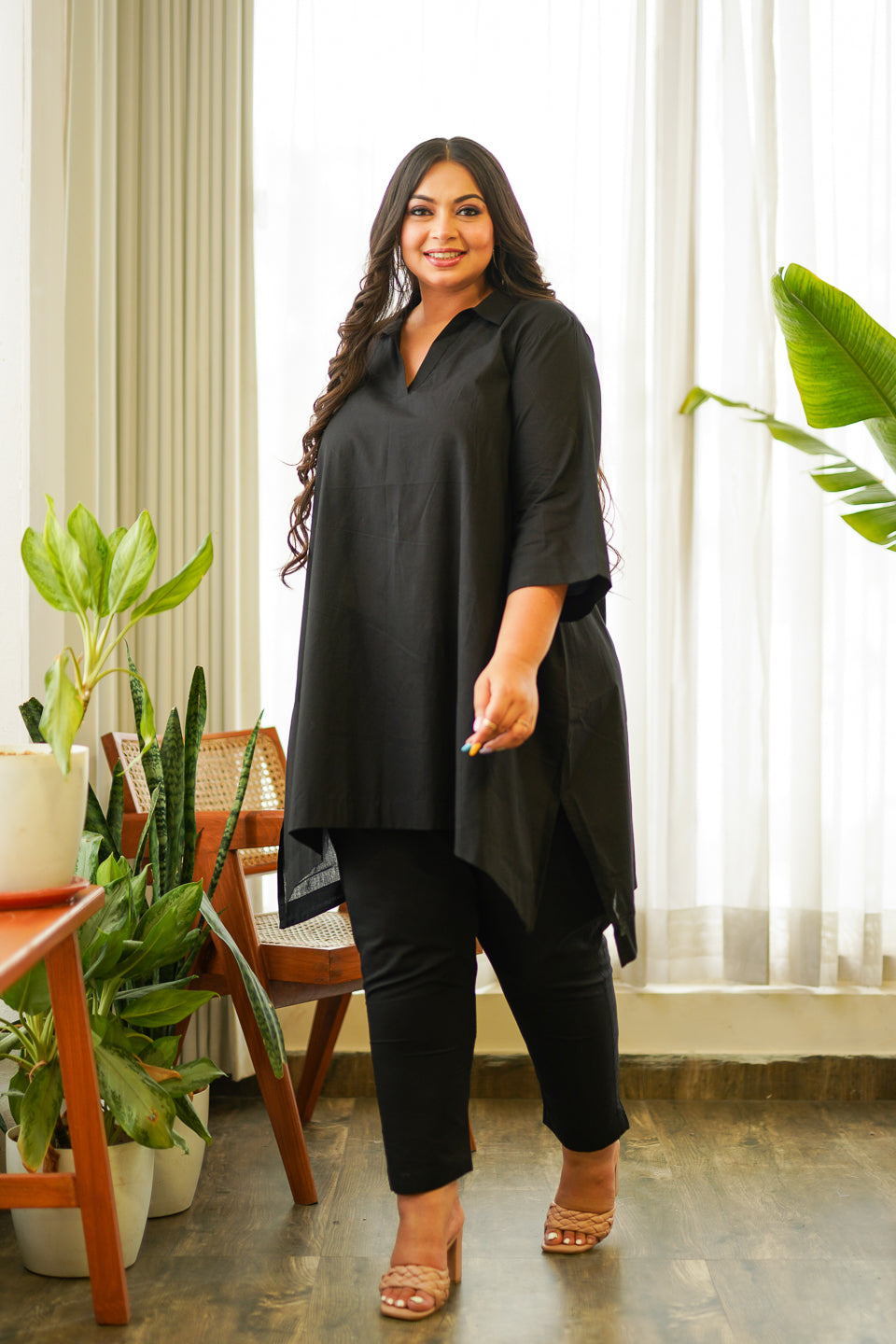 Ikigai Black Cotton Co-ord Set