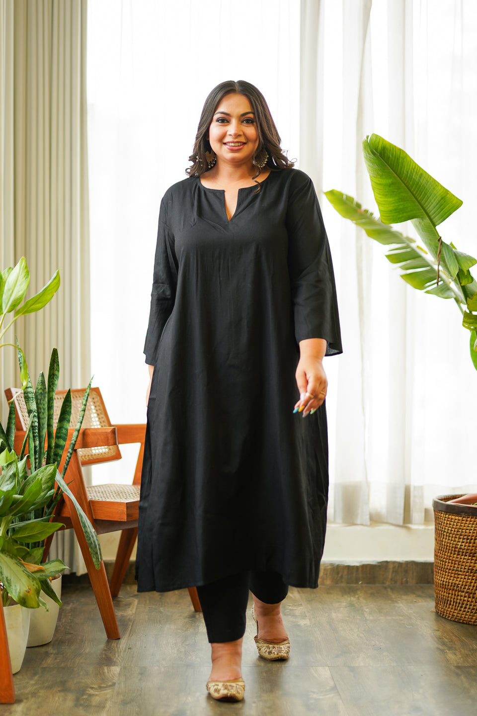 BLACK PAITHANI CO-ORD SET -PLUS SIZE(SET OF 2)