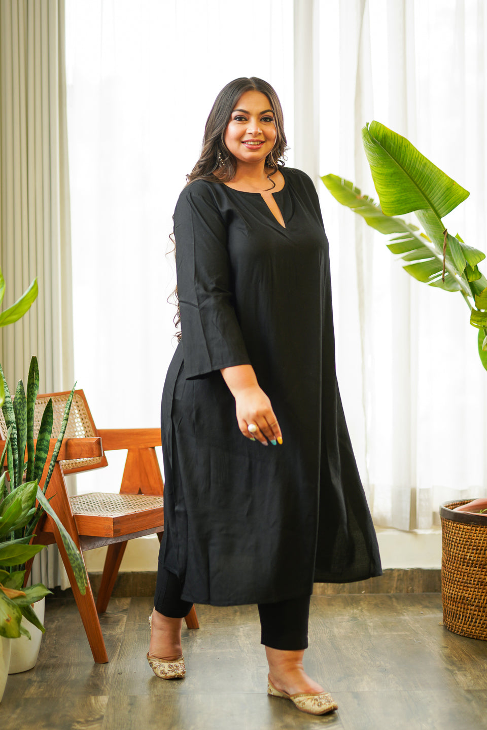 Black Paithani Kurta Suit Set with benarasi dupatta - (Set of 3)