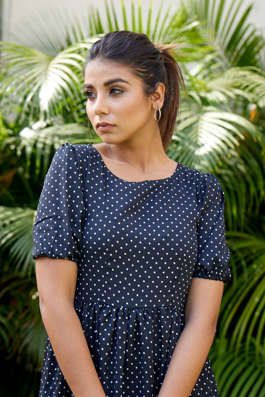 Black Polka Tiered Maxi