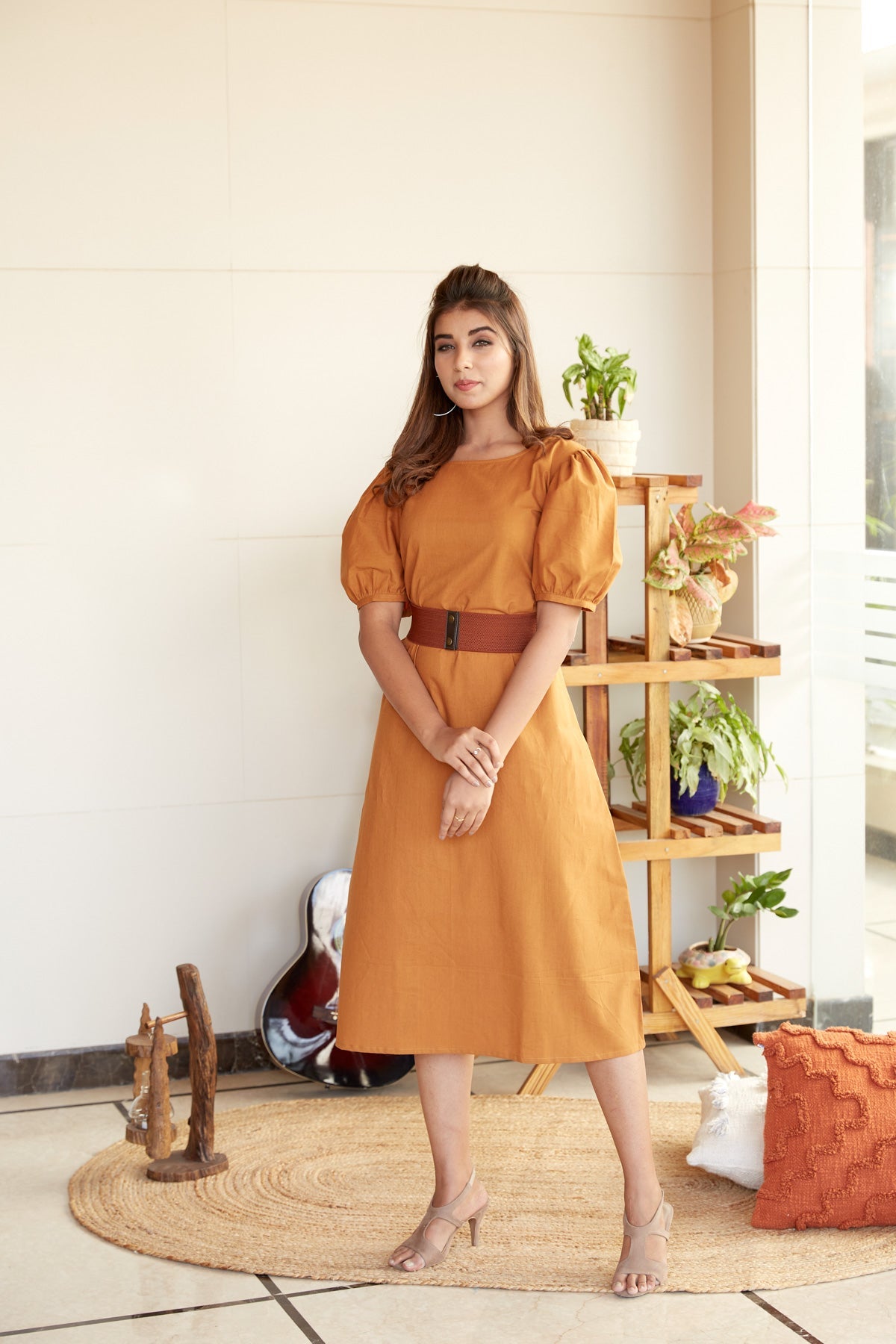 Mustard Linen Office Wear