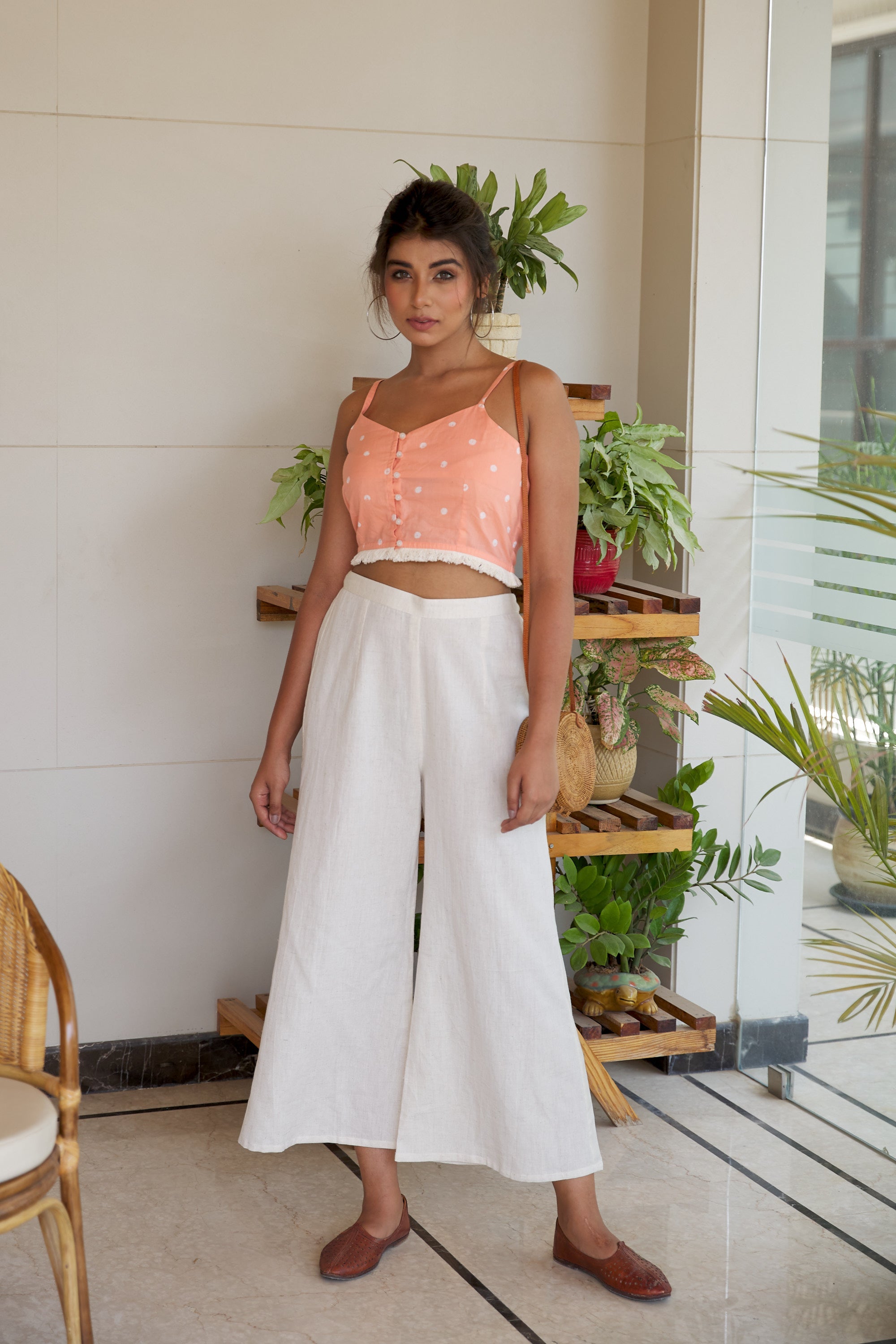 Off White Linen Culottes