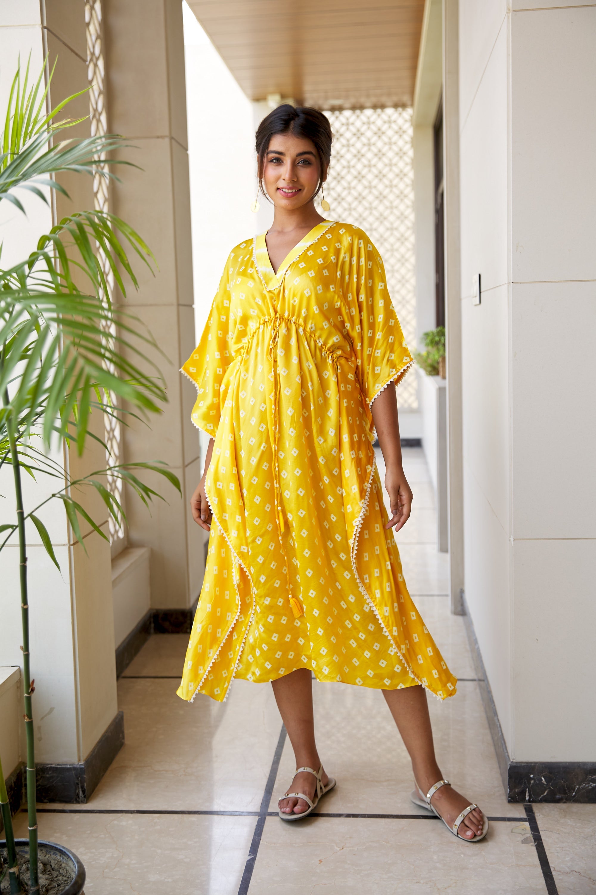 Sunshine Bandhani Kaftan