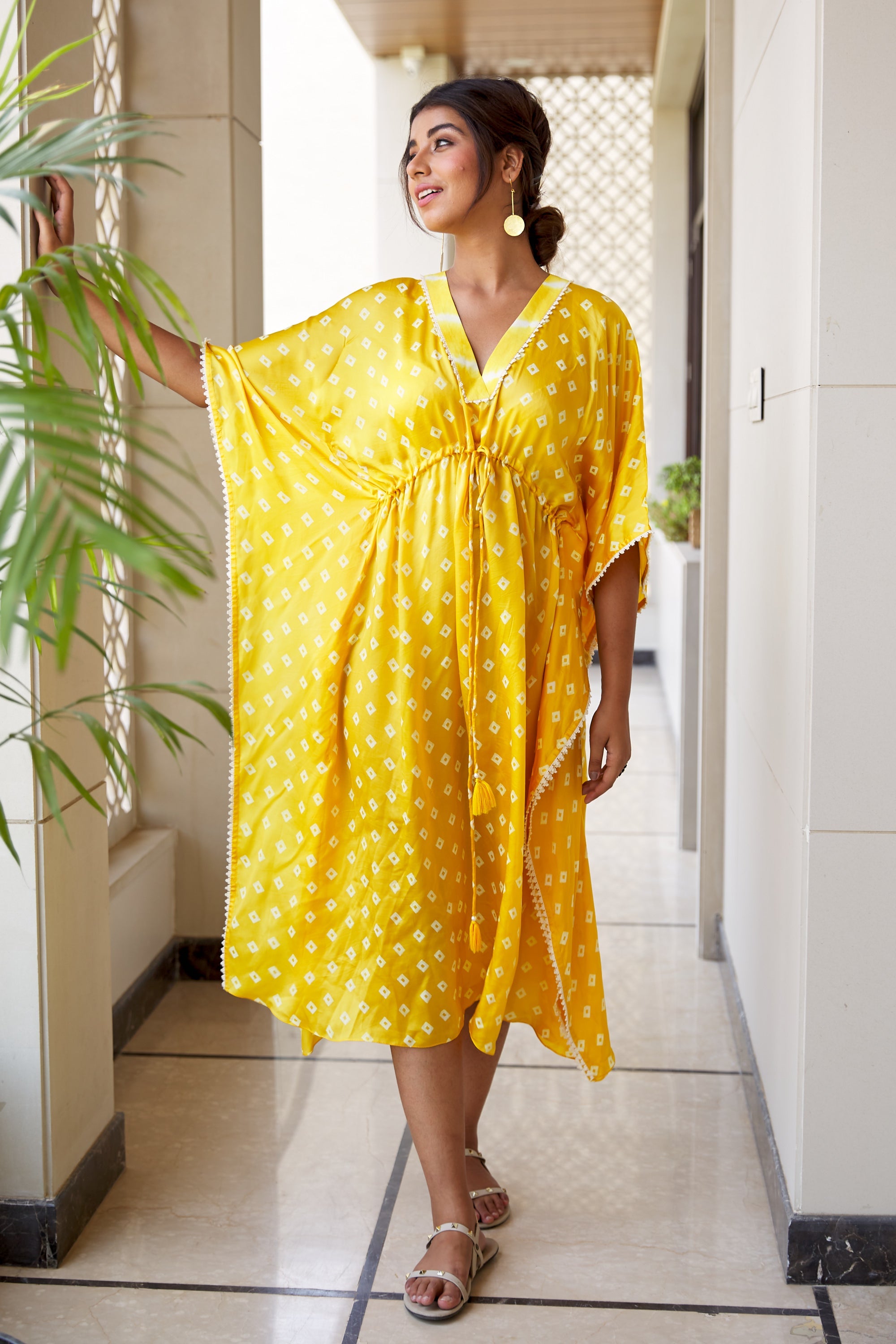 Sunshine Bandhani Kaftan