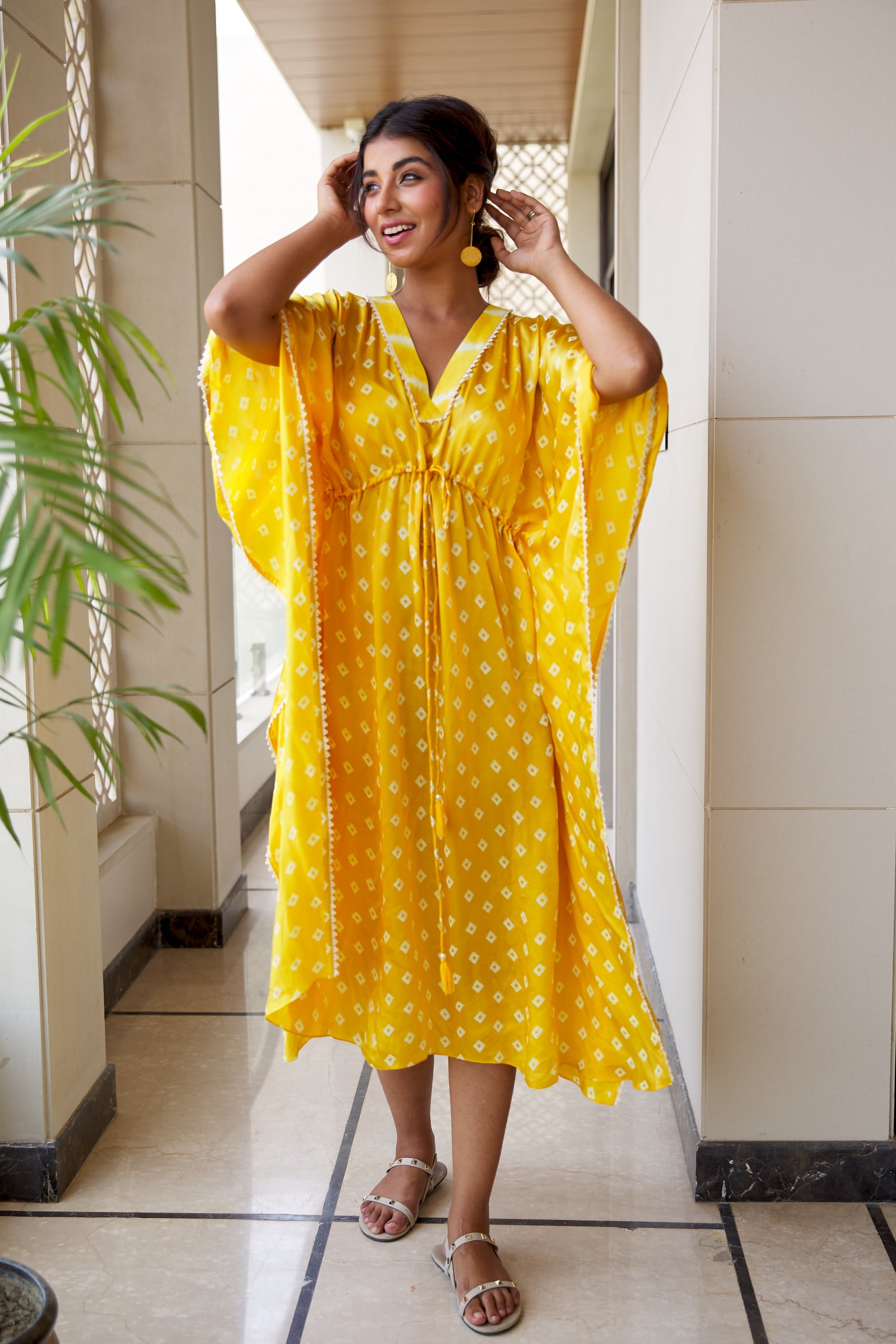 Sunshine Bandhani Kaftan