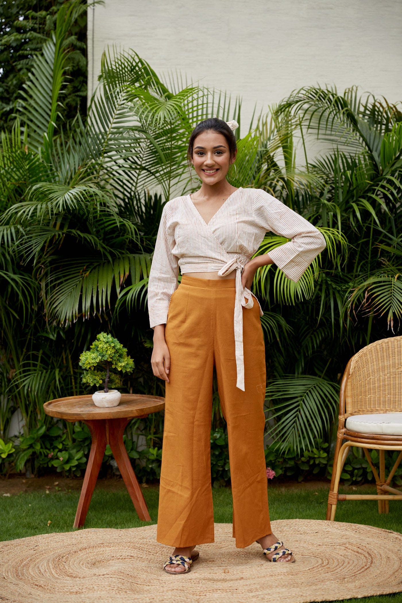 Striped Top Culottes Set ( set of 2)