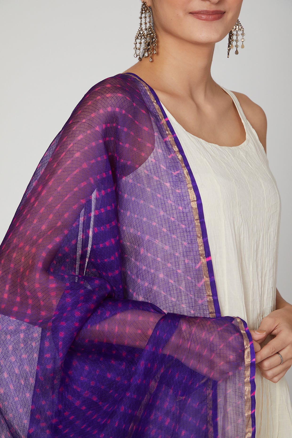 Purple Hand Dyed Dupatta