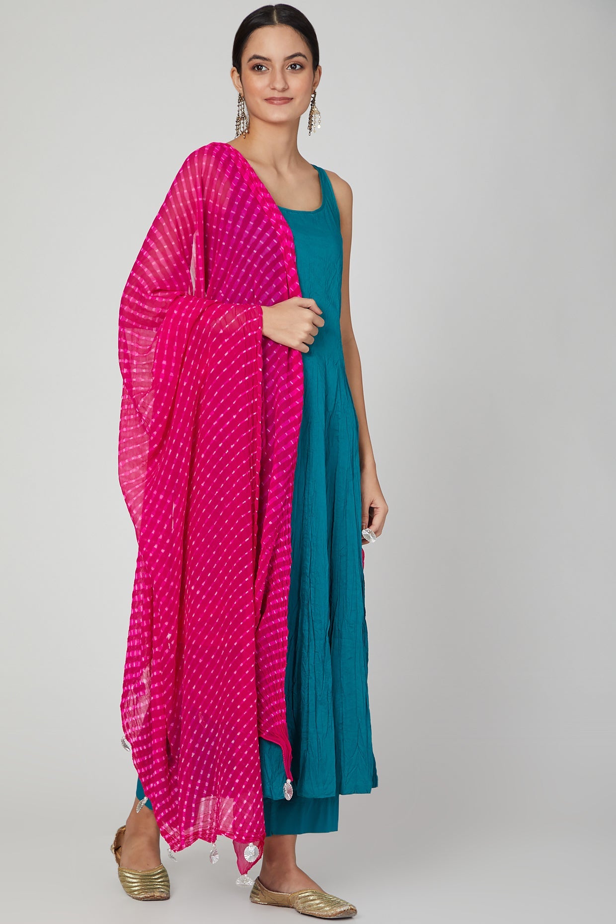 Pink Leheriya Georgette Dupatta