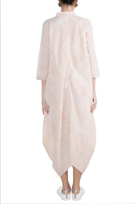 Striped Cowled Dress