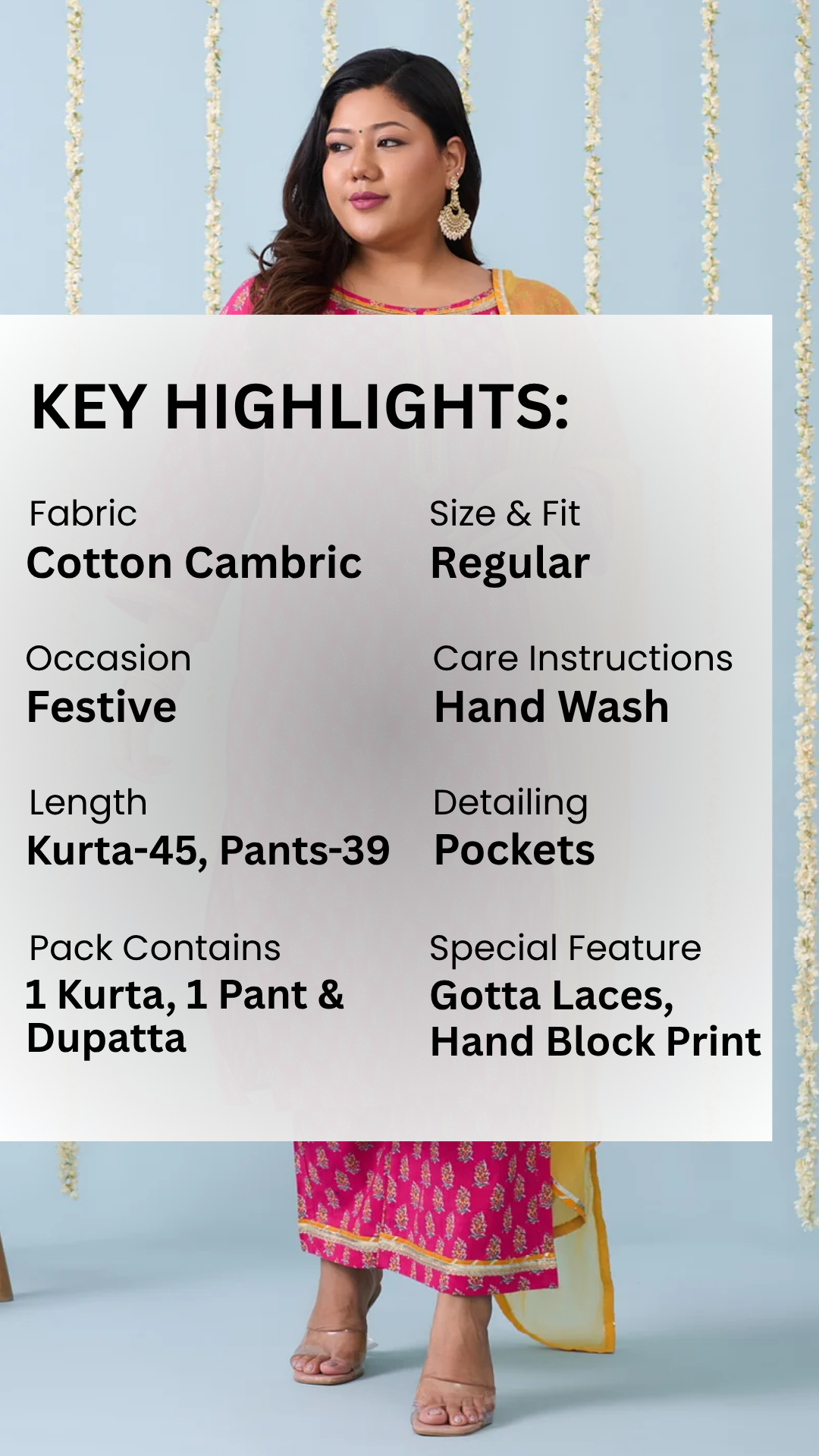 Fuchsia Pink Festive Kurta Suit Set (3 Pc)