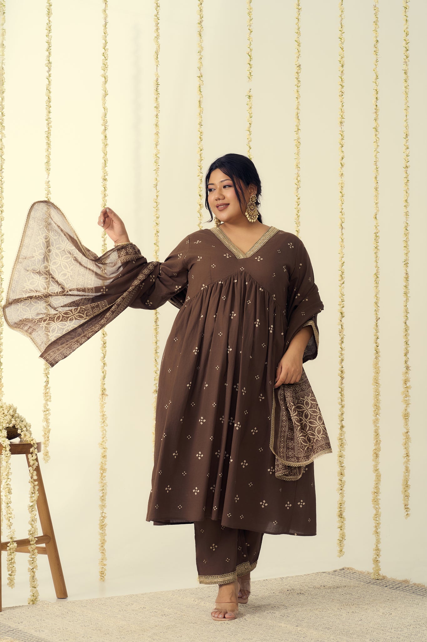 Earthy Coloured Festive Kurta Suit Set (3 Pc)