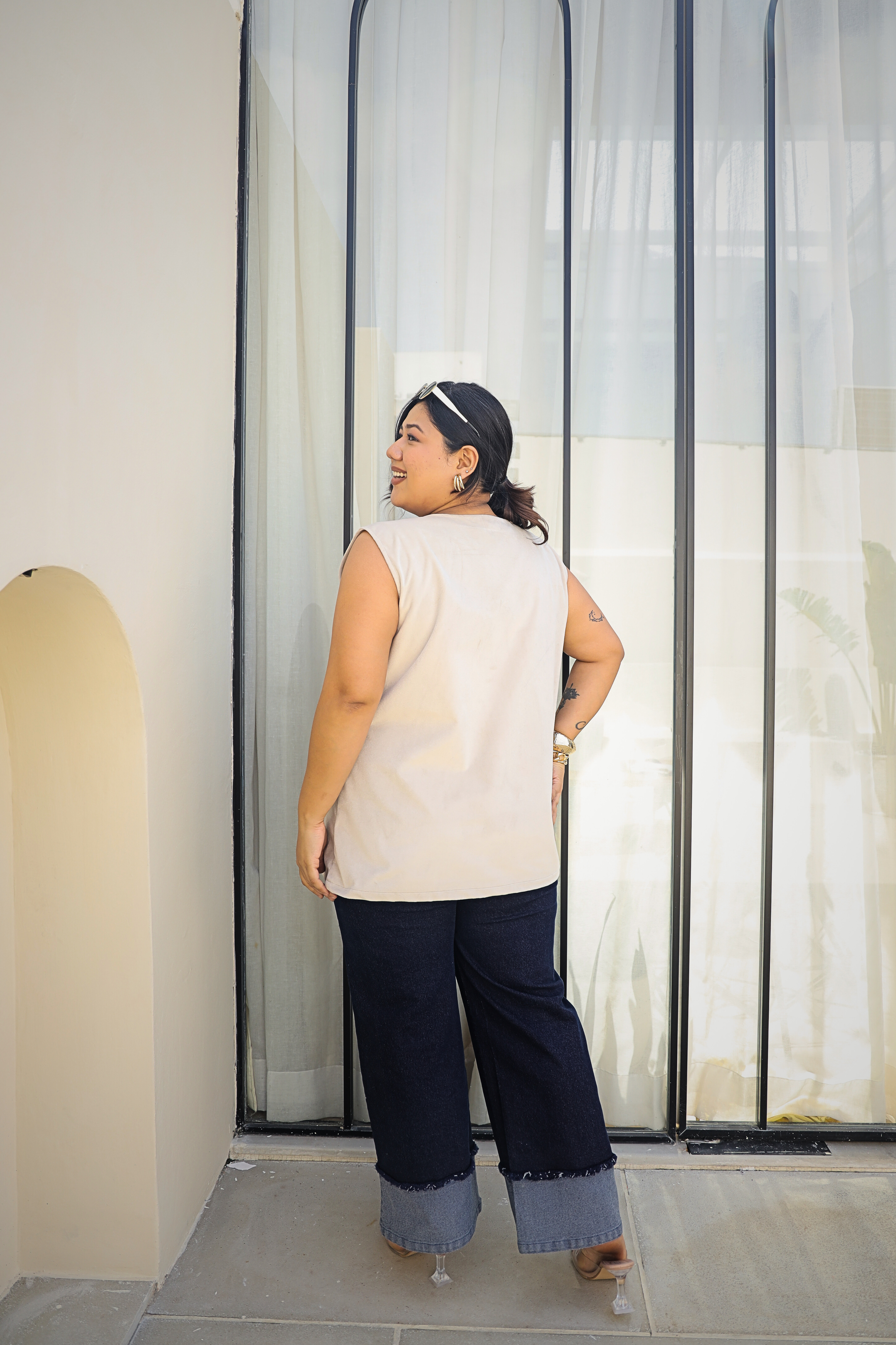 Luxe Suede Velvet Sleeveless Buttoned Waistcoat