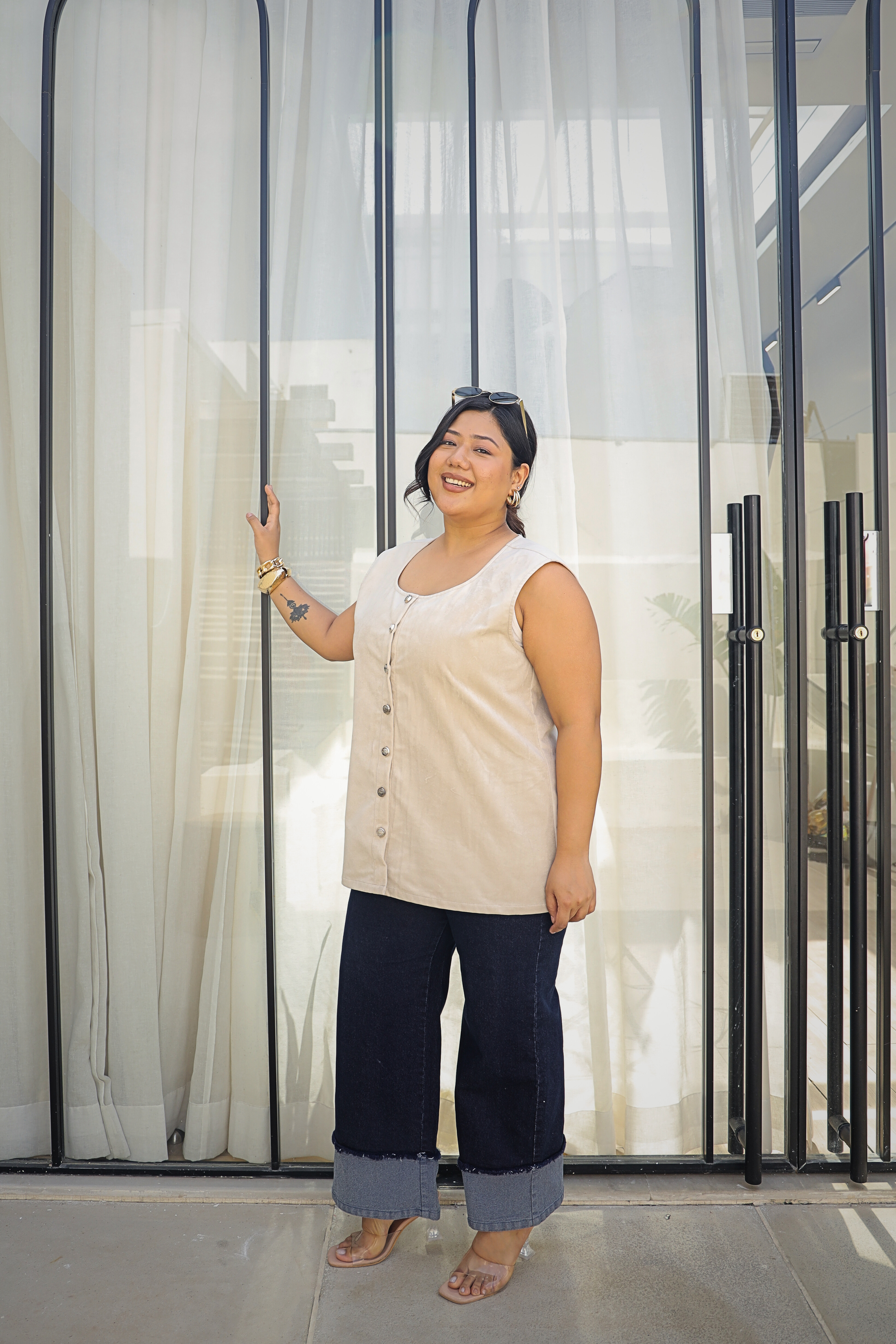 Luxe Suede Velvet Sleeveless Buttoned Waistcoat