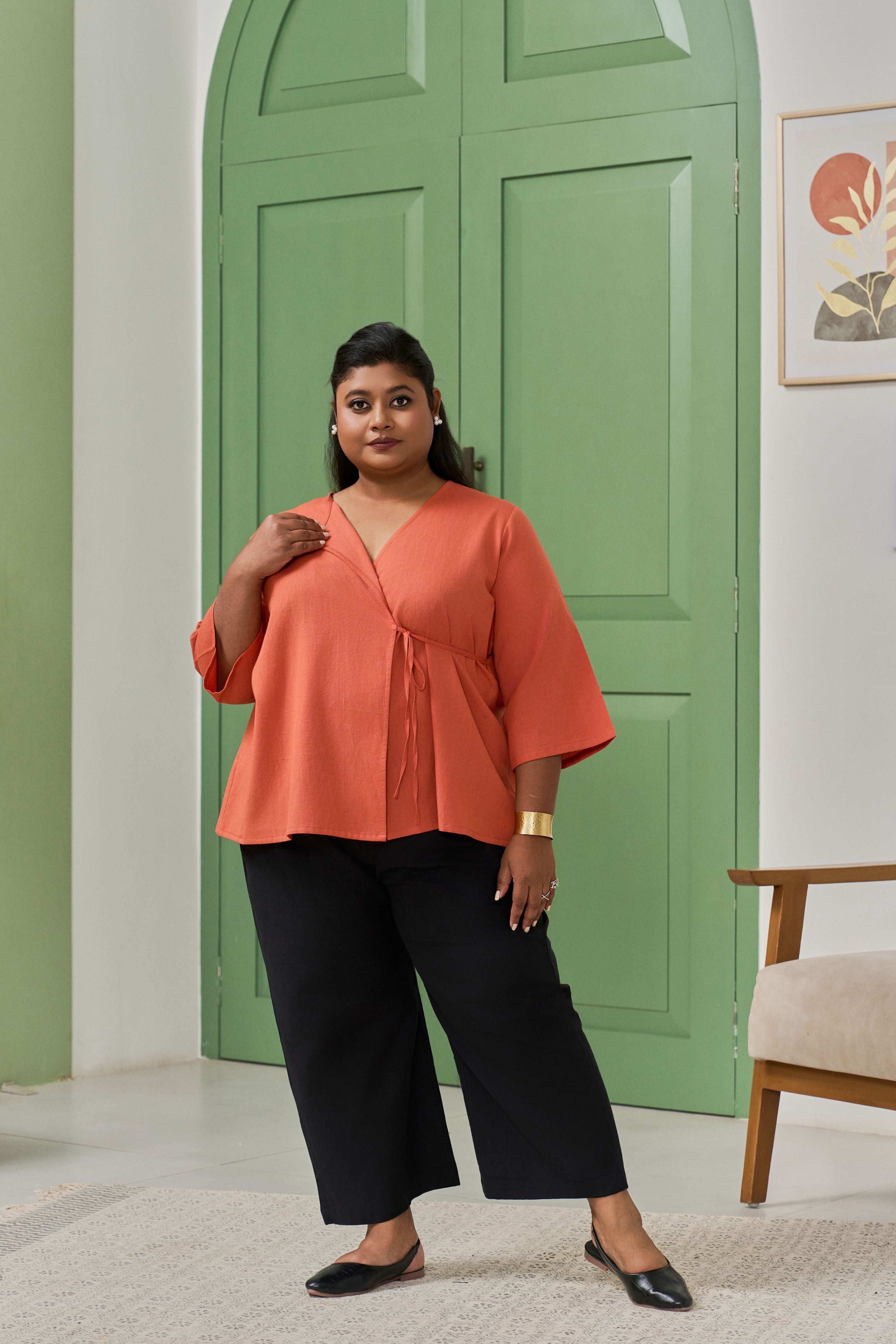 Coral Angarakha Linen Jacket – A Wardrobe Staple