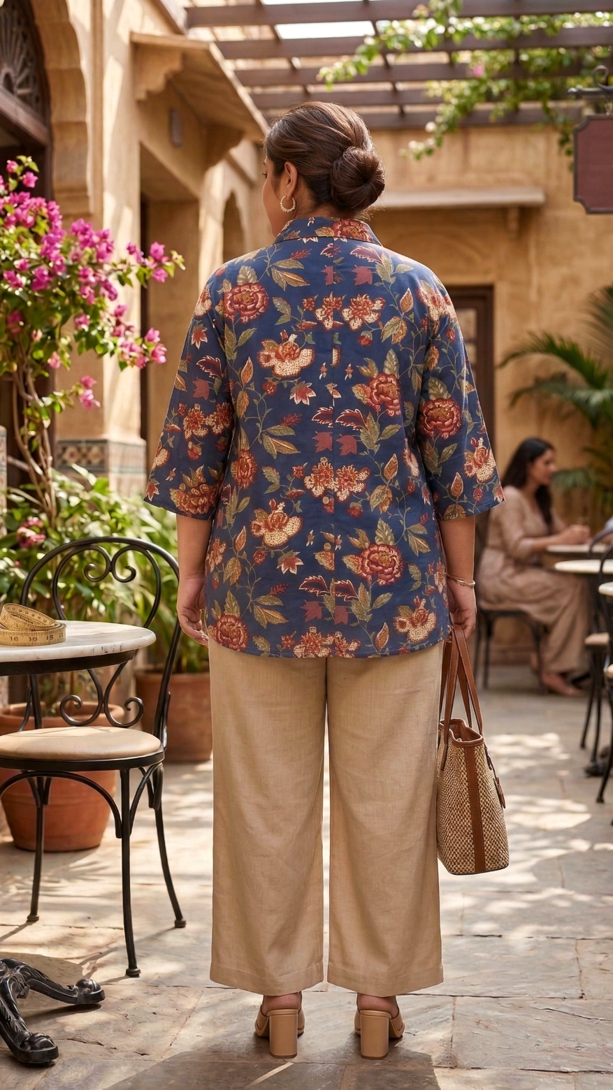 Plus Size Floral Cotton Shirt for Women | Relaxed Fit Casual Top