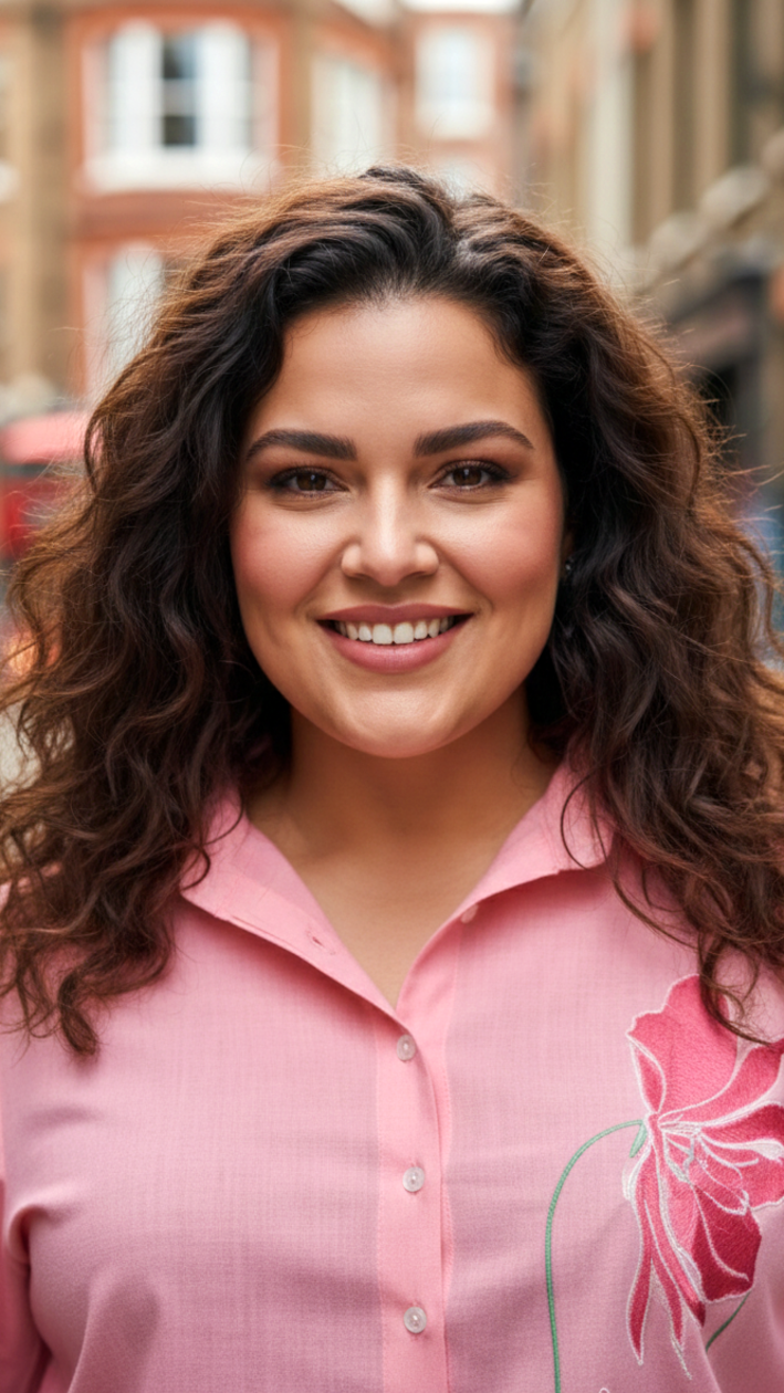 Plus Size Women’s Pink Embroidered Cotton Shirt – Oversized Casual Fit