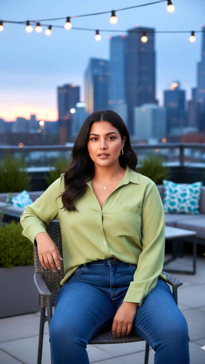 Olive Green Linen Everyday Work Shirt