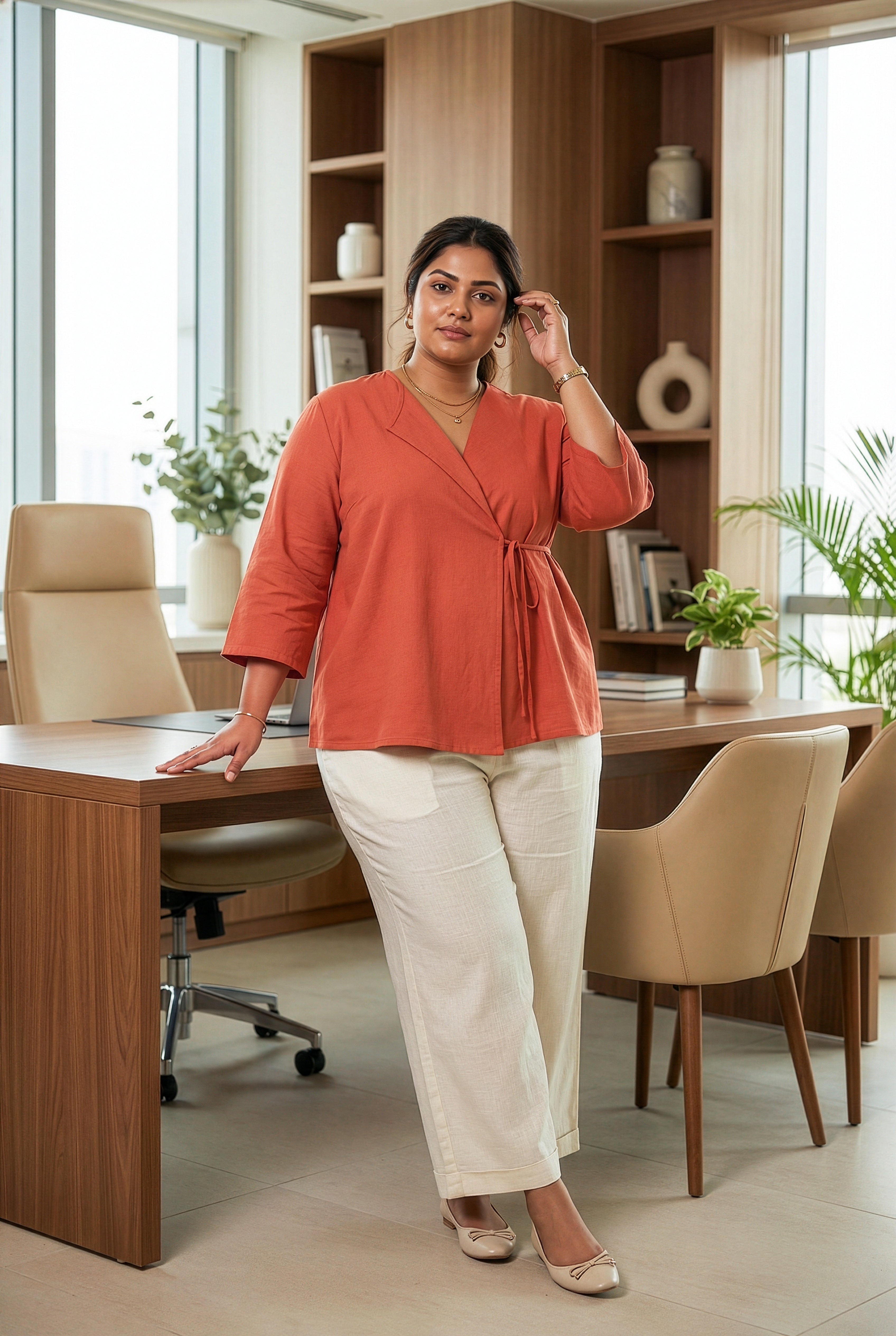 Coral Angarakha Linen Jacket – A Wardrobe Staple