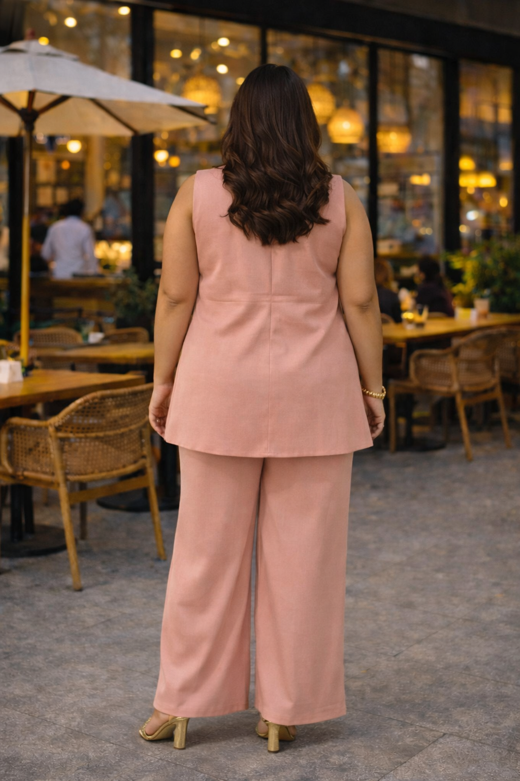 Blush Pink Modal Satin Co-ord Set