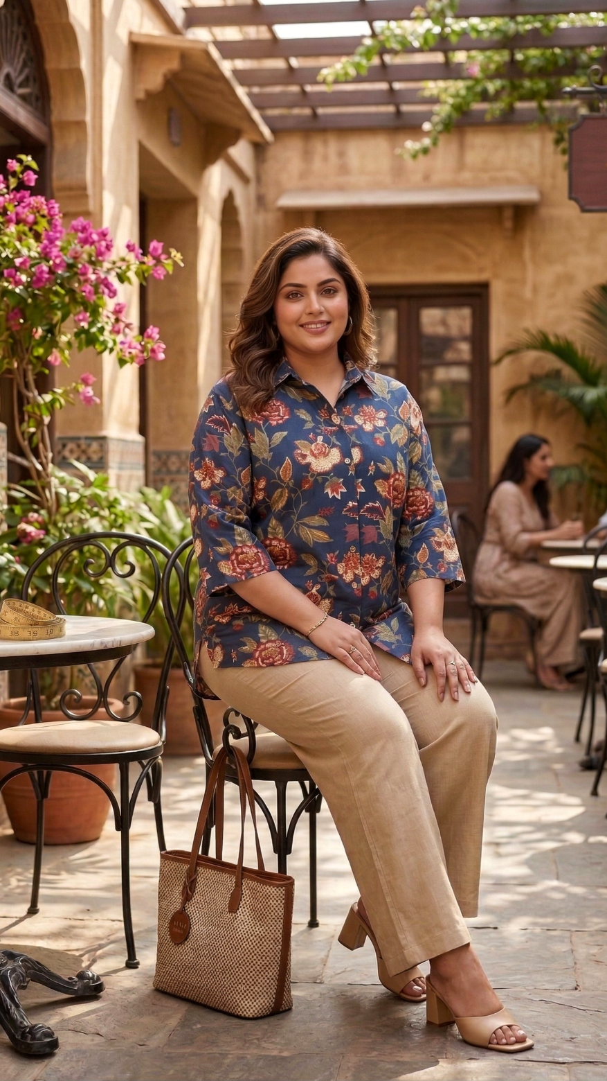 Plus Size Floral Cotton Shirt for Women | Relaxed Fit Casual Top