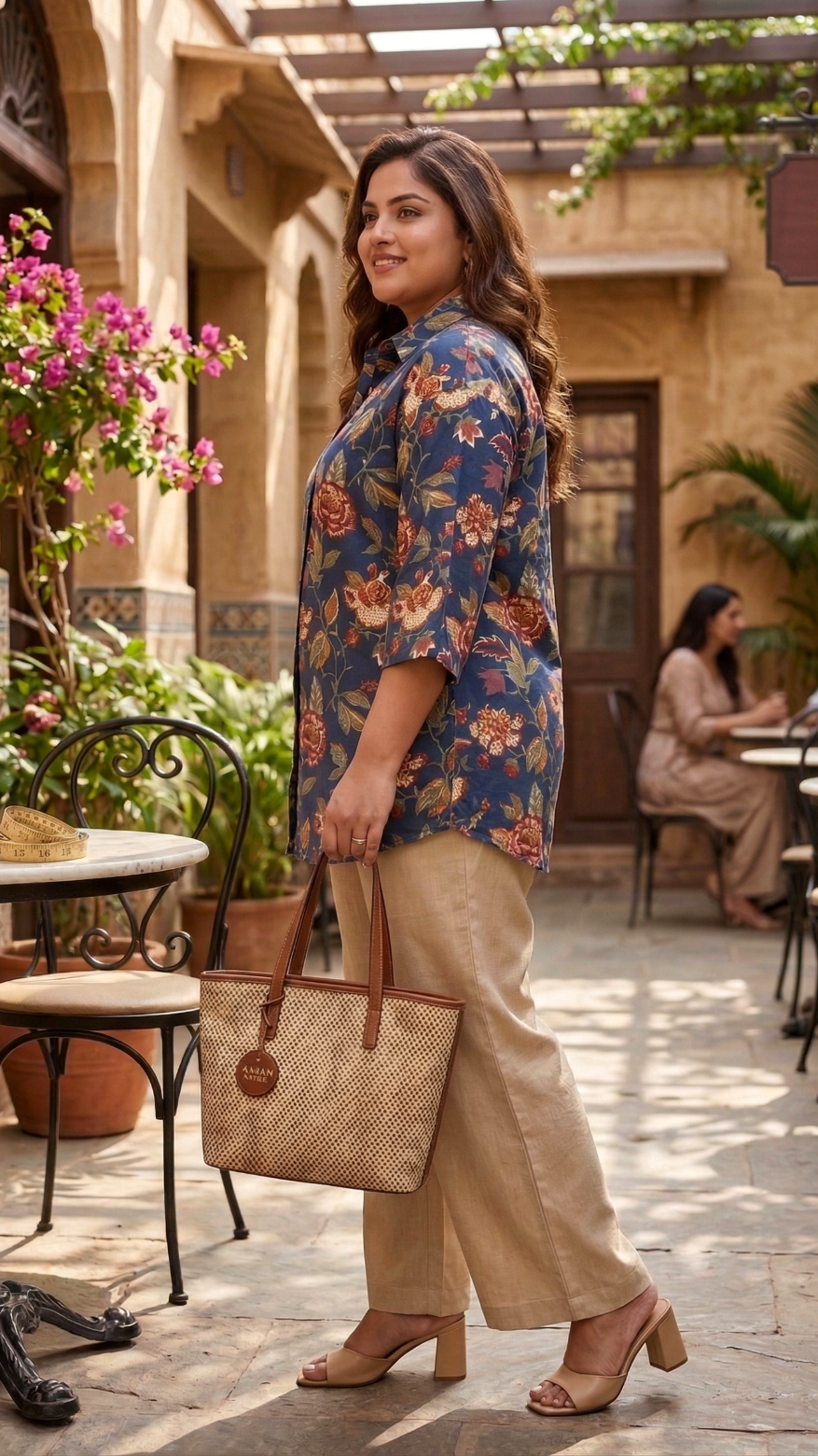 Plus Size Floral Cotton Shirt for Women | Relaxed Fit Casual Top