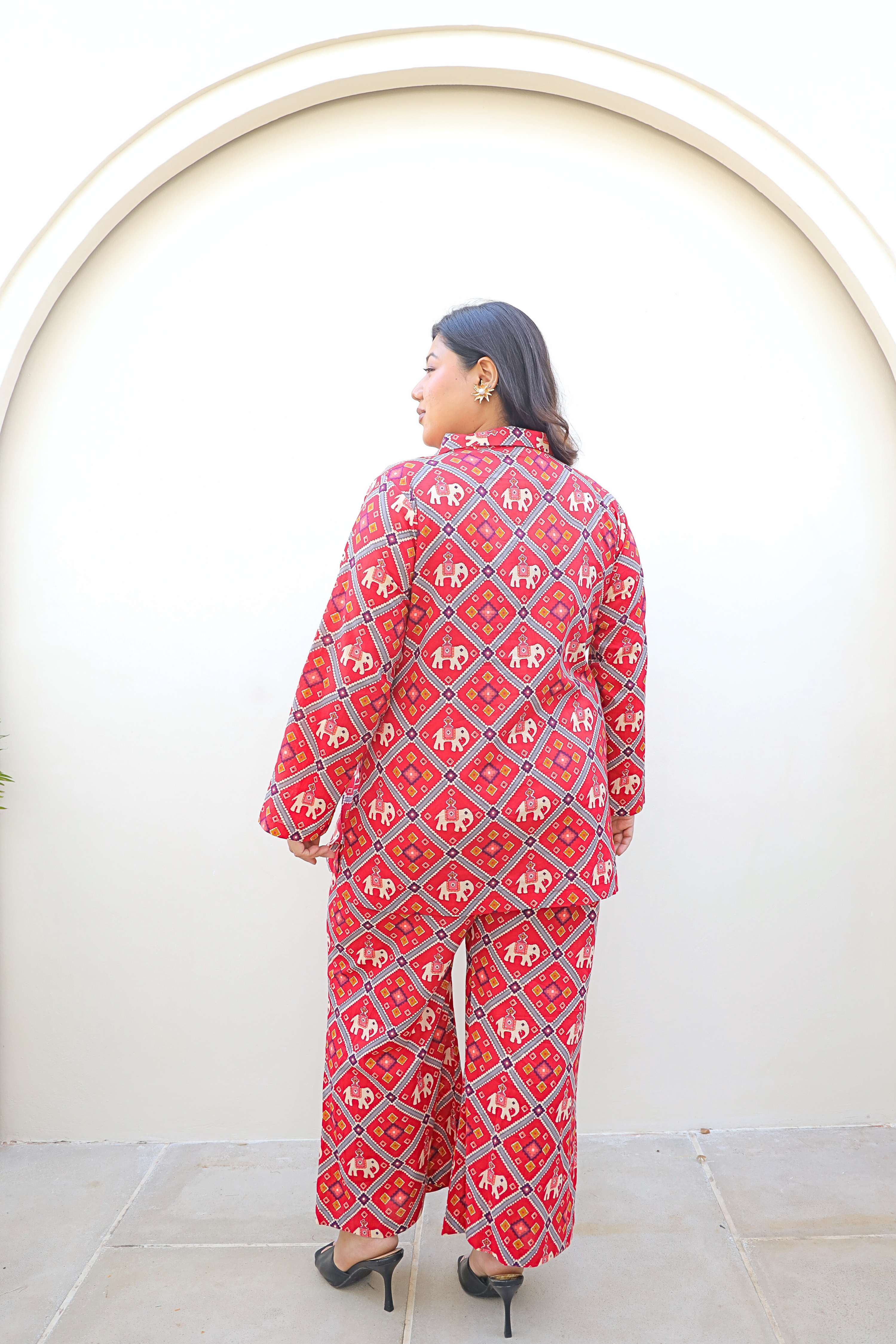 Red Printed Cotton Co-ord Set