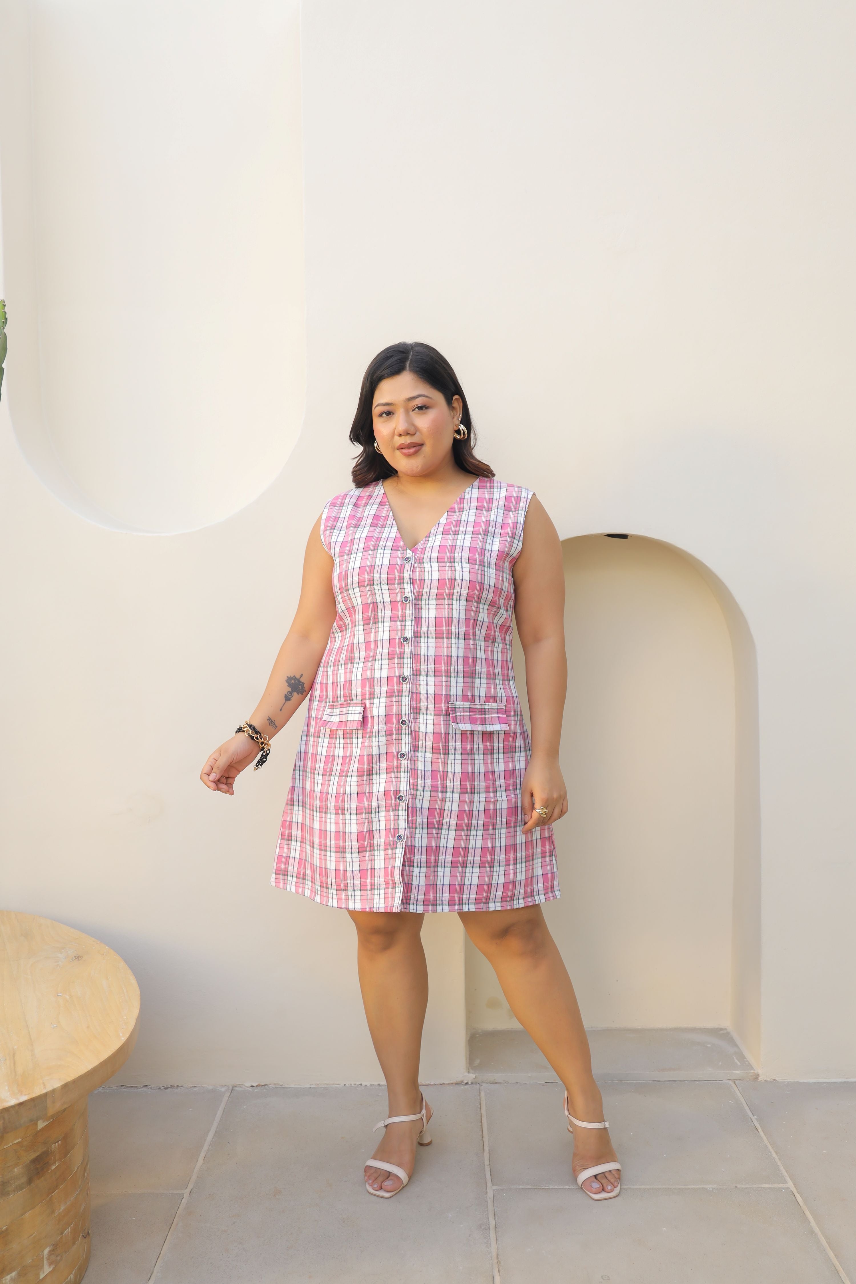 Sサイズ andmary Karen check mini dress andmary アンドマリー Karen