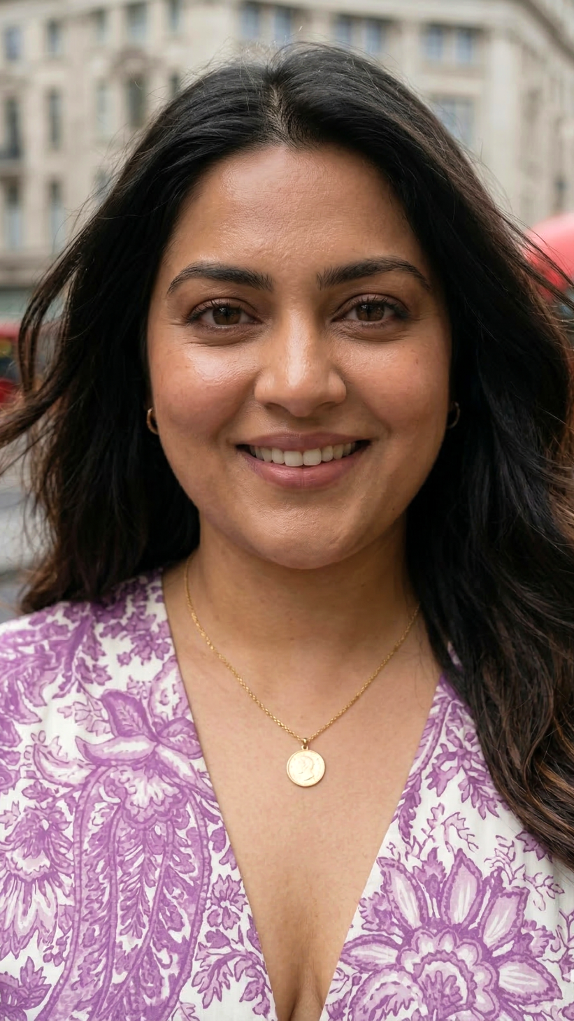 Plus Size Purple Printed Cotton Midi Dress for Women – Elegant Casual Wear