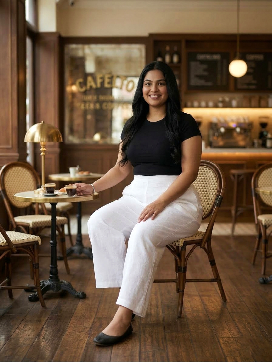 Plus Size Classic White Linen Trousers for Women – Comfortable Wide Leg Pants