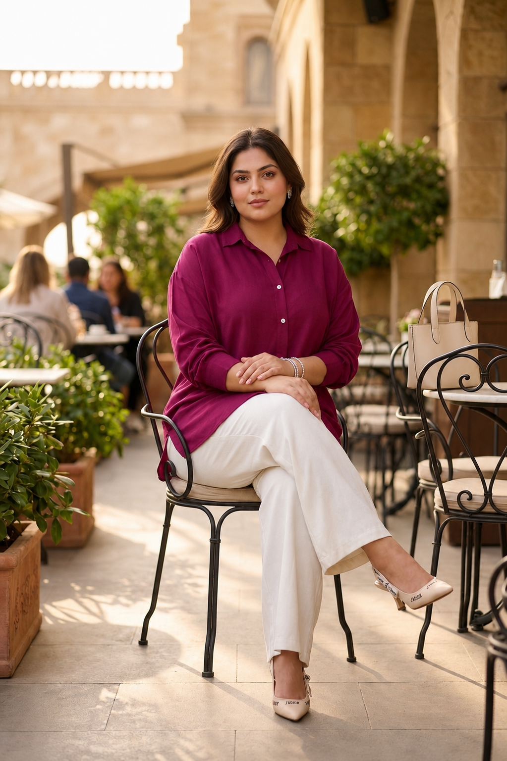 Elegance Berry Pink Rayon Long Shirt