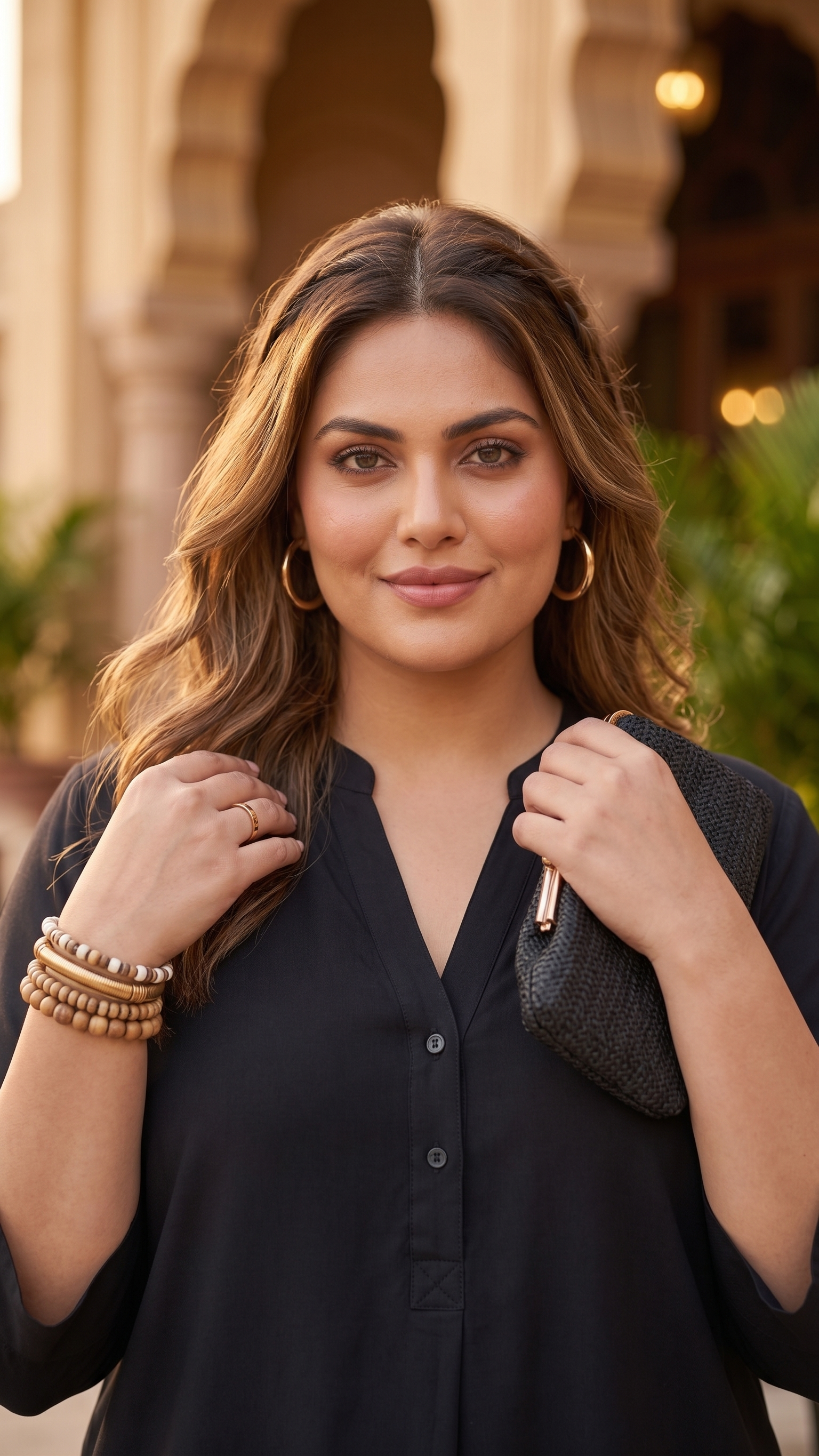 Plus Size Black Rayon Co-ord Set – Comfortable Top & Jogger Set