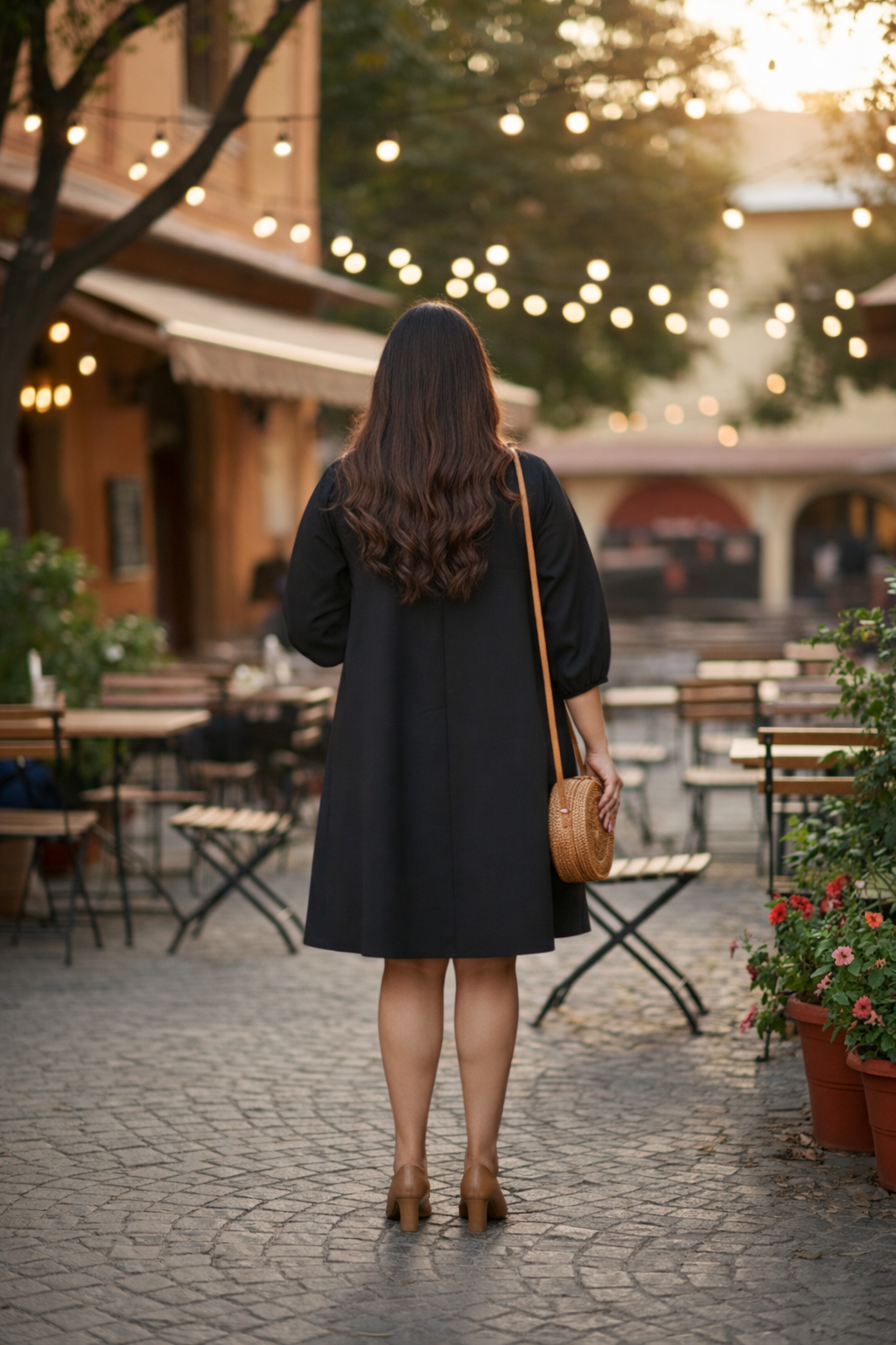 Pitch Black Short Linen Dress