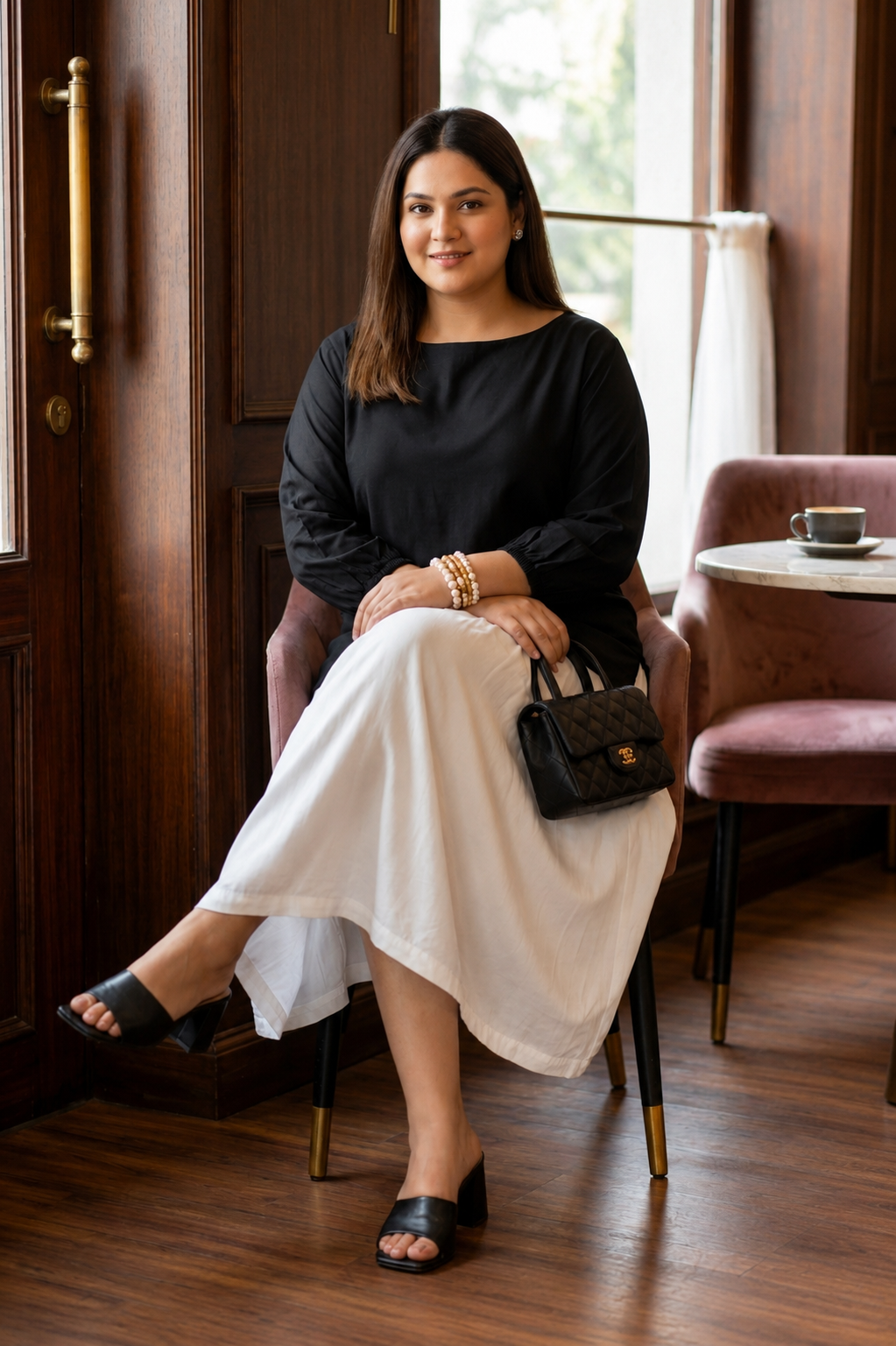 Classic Black Rayon Top for Women