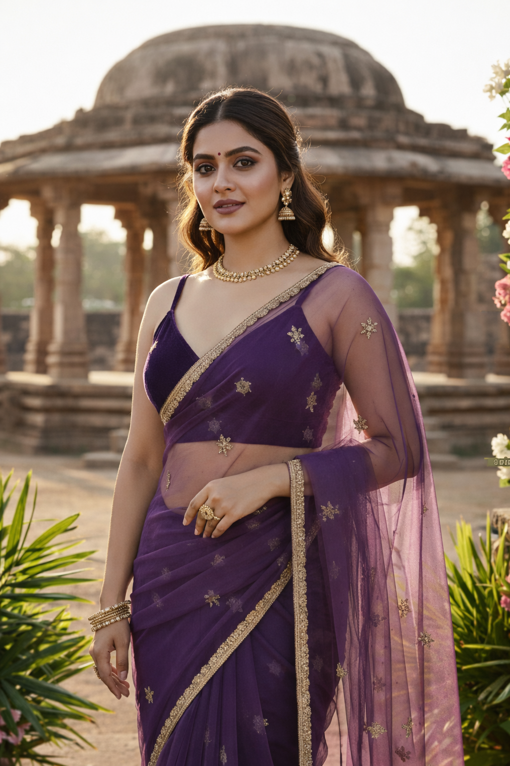 Designer Purple Embroidered Blouse – Festive & Wedding Wear Plus Size