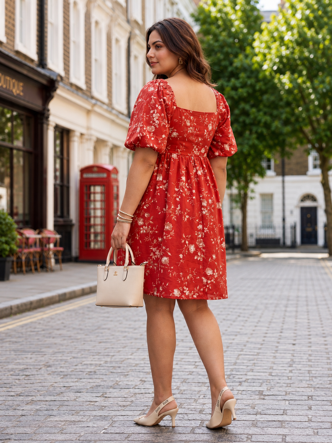 Scarlet Bloom Red Floral Cotton Dress