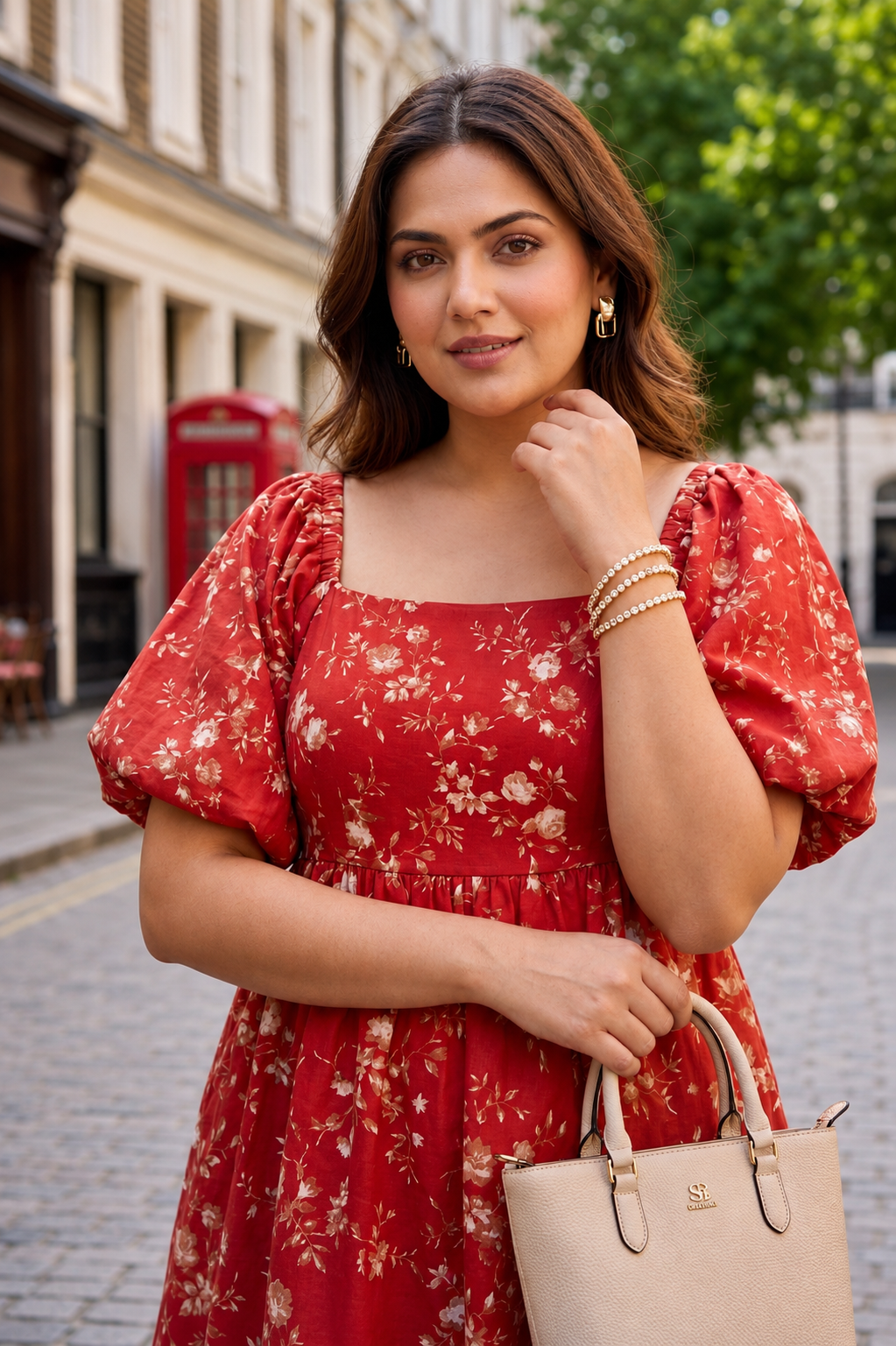 Scarlet Bloom Red Floral Cotton Dress