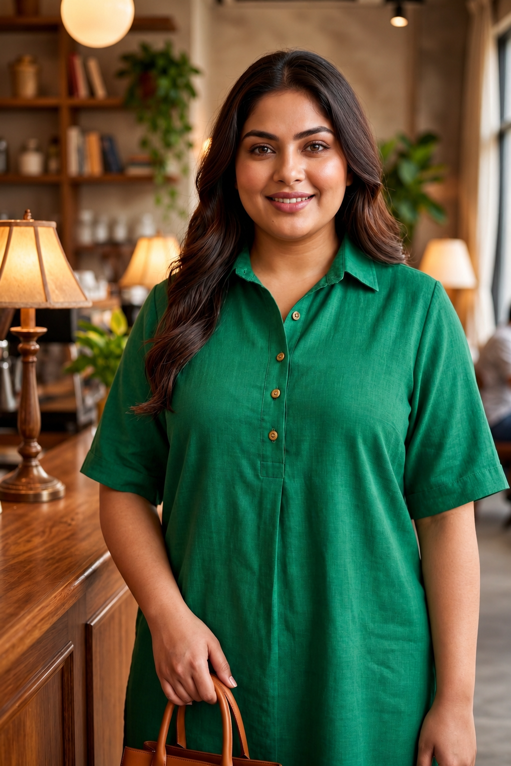 Emerald Ease Plus Size Linen Co-Ord Set