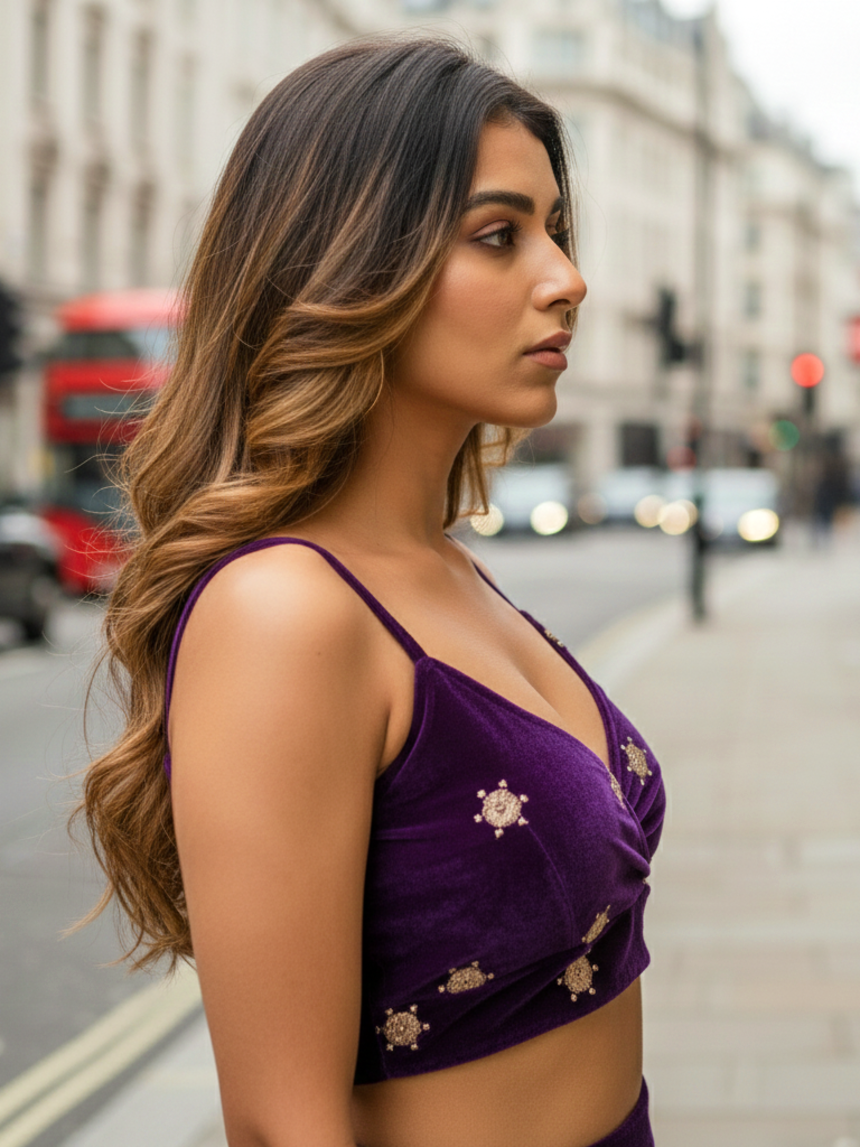 Regular Designer Purple Embroidered Blouse – Festive & Wedding Wear