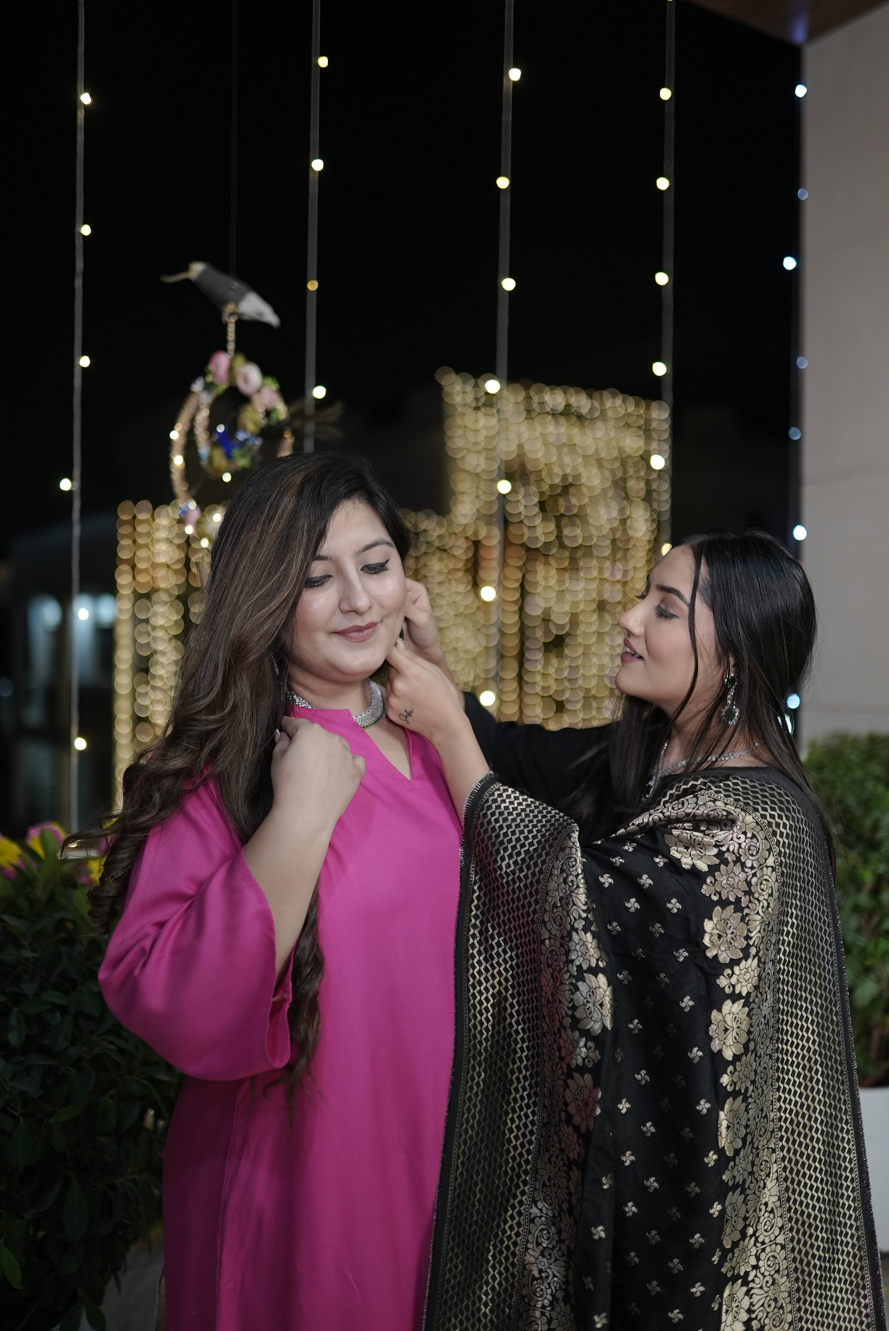 BLACK PAITHANI CO-ORD SET -PLUS SIZE(SET OF 2)